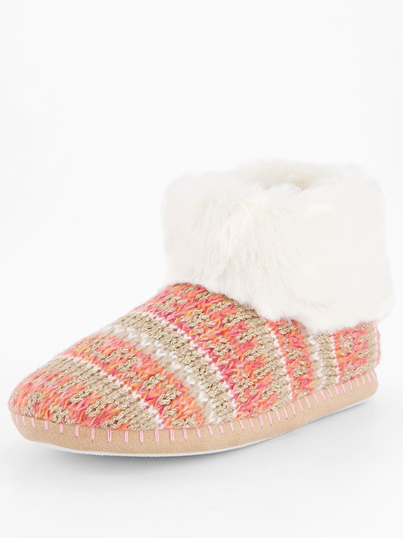 Image 2 of 6 of The Very Collection Knitted Boot Slipper - Multi