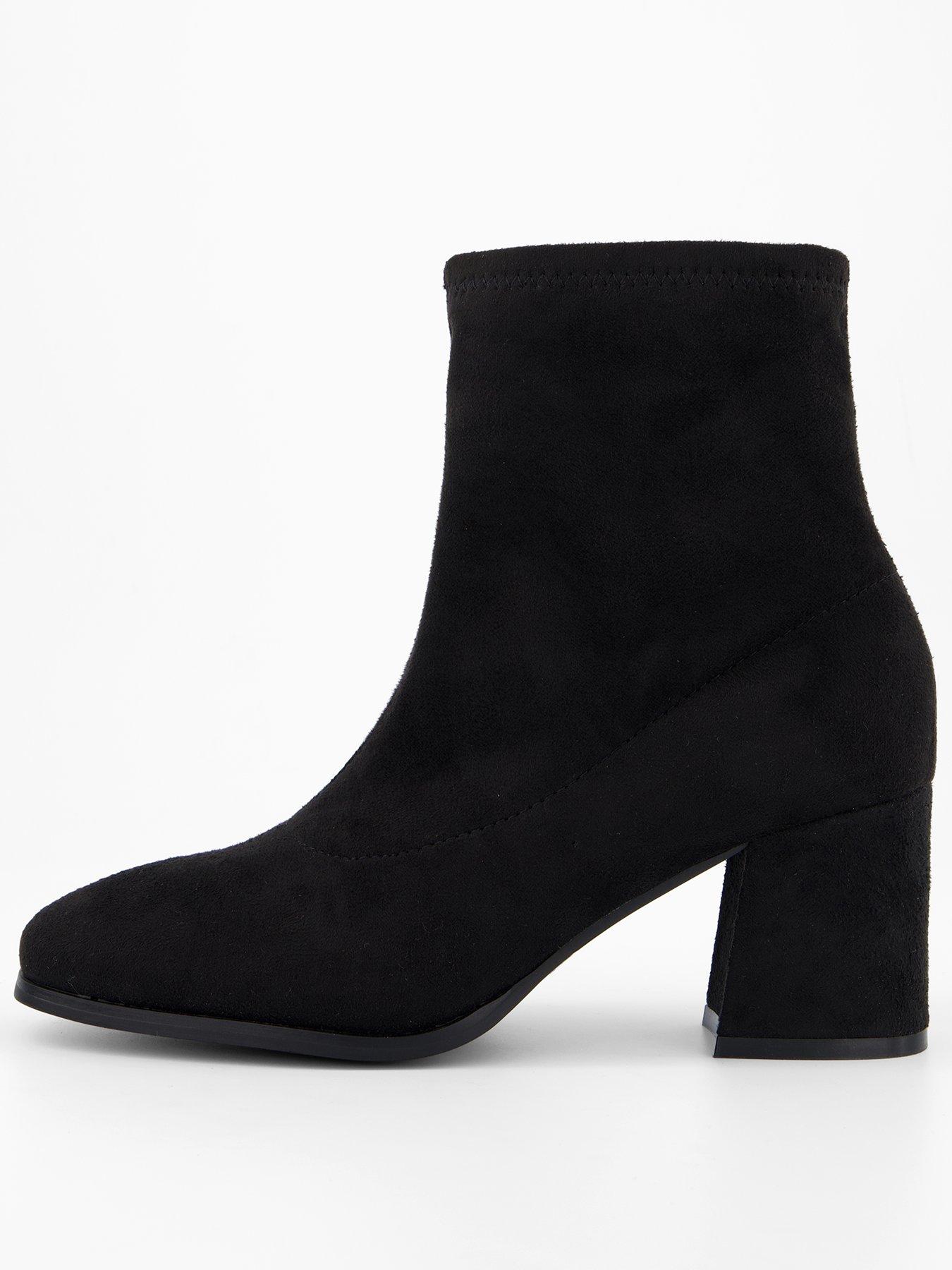 Image 1 of 6 of The Very Collection Wide Fit Ankle Sock Boot - Black