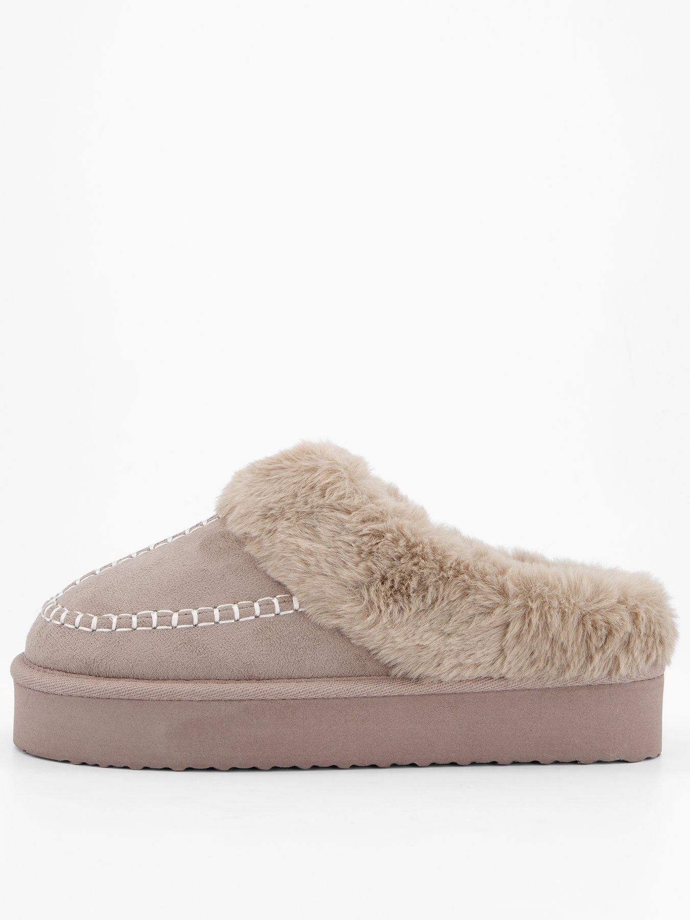 The Very Collection Flatform Slippers - Mink
