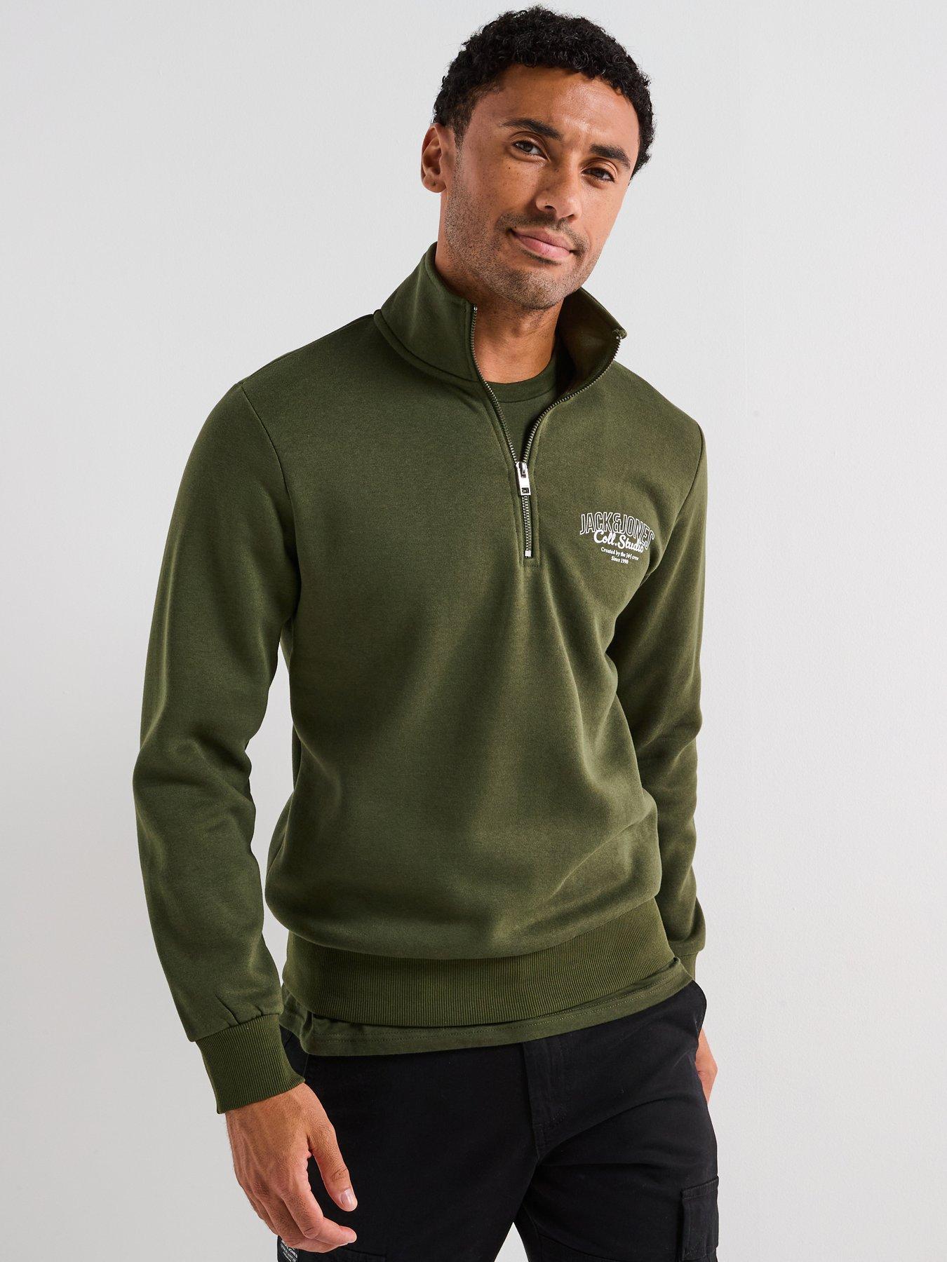 Image 1 of 6 of Jack & Jones Makato 1/2 Zip Sweat - Khaki