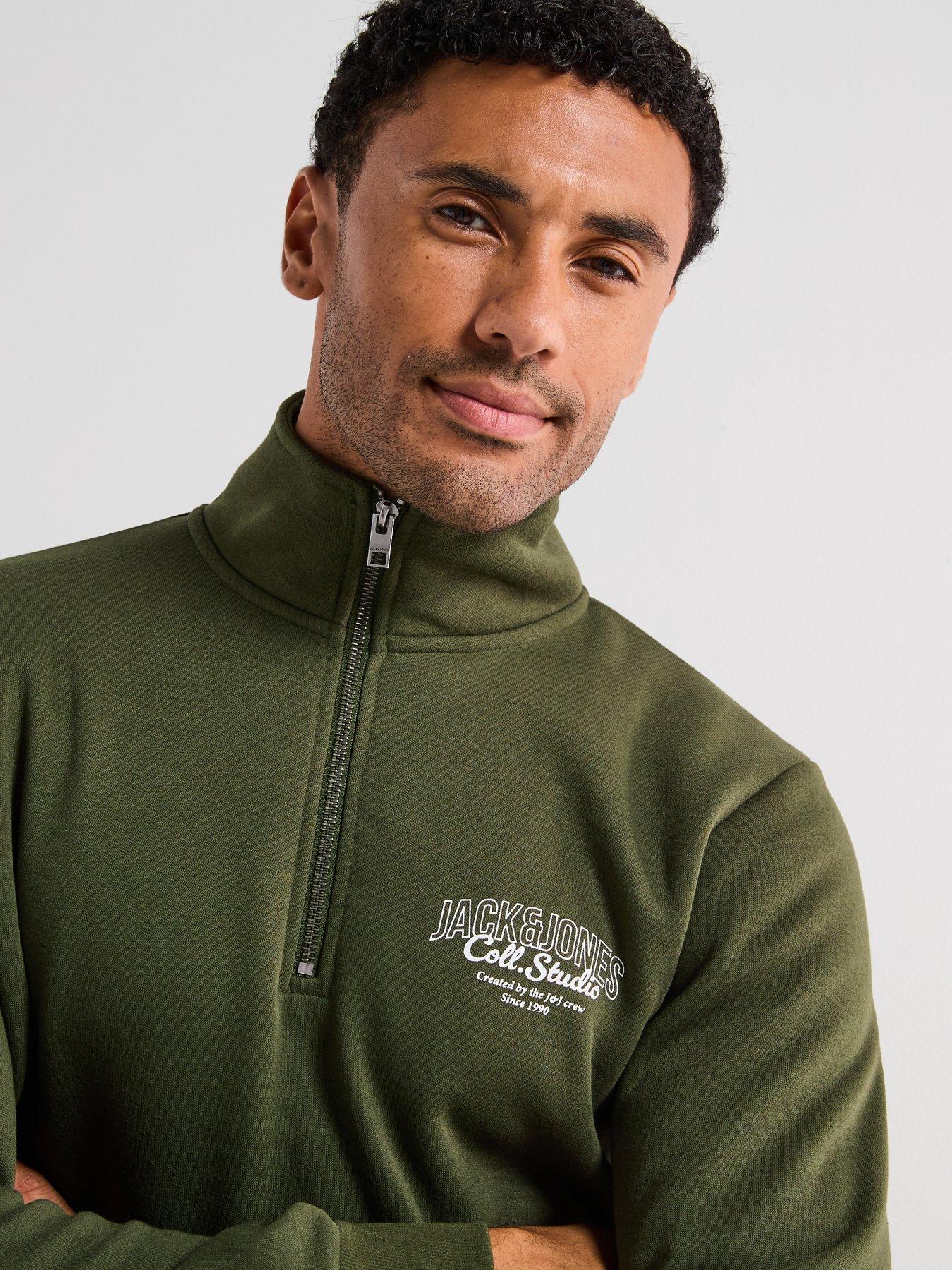 Image 4 of 6 of Jack & Jones Makato 1/2 Zip Sweat - Khaki