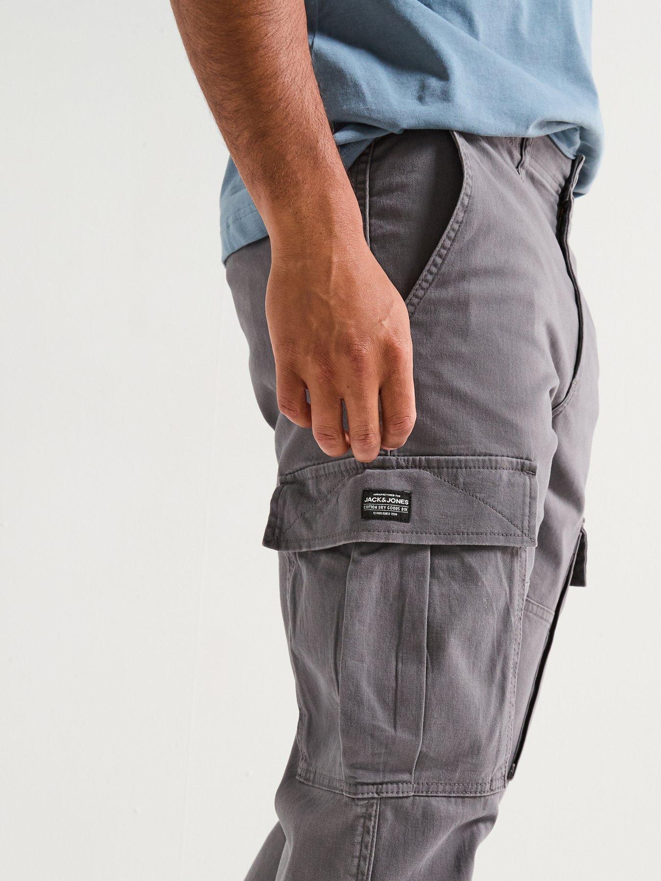 Image 4 of 5 of Jack & Jones Kane Jonnie Cuffed Cargo Pants - Dark Grey