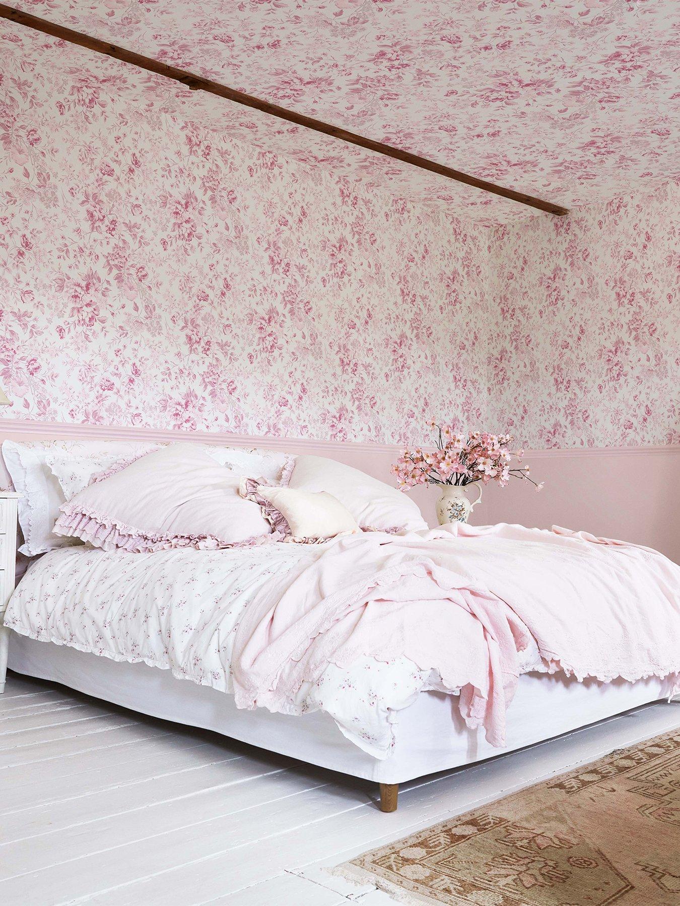 Image 1 of 4 of Shabby Chic by Rachel Ashwell Rachel Ashwell&reg; Romantic Rose Wallpaper - Pink