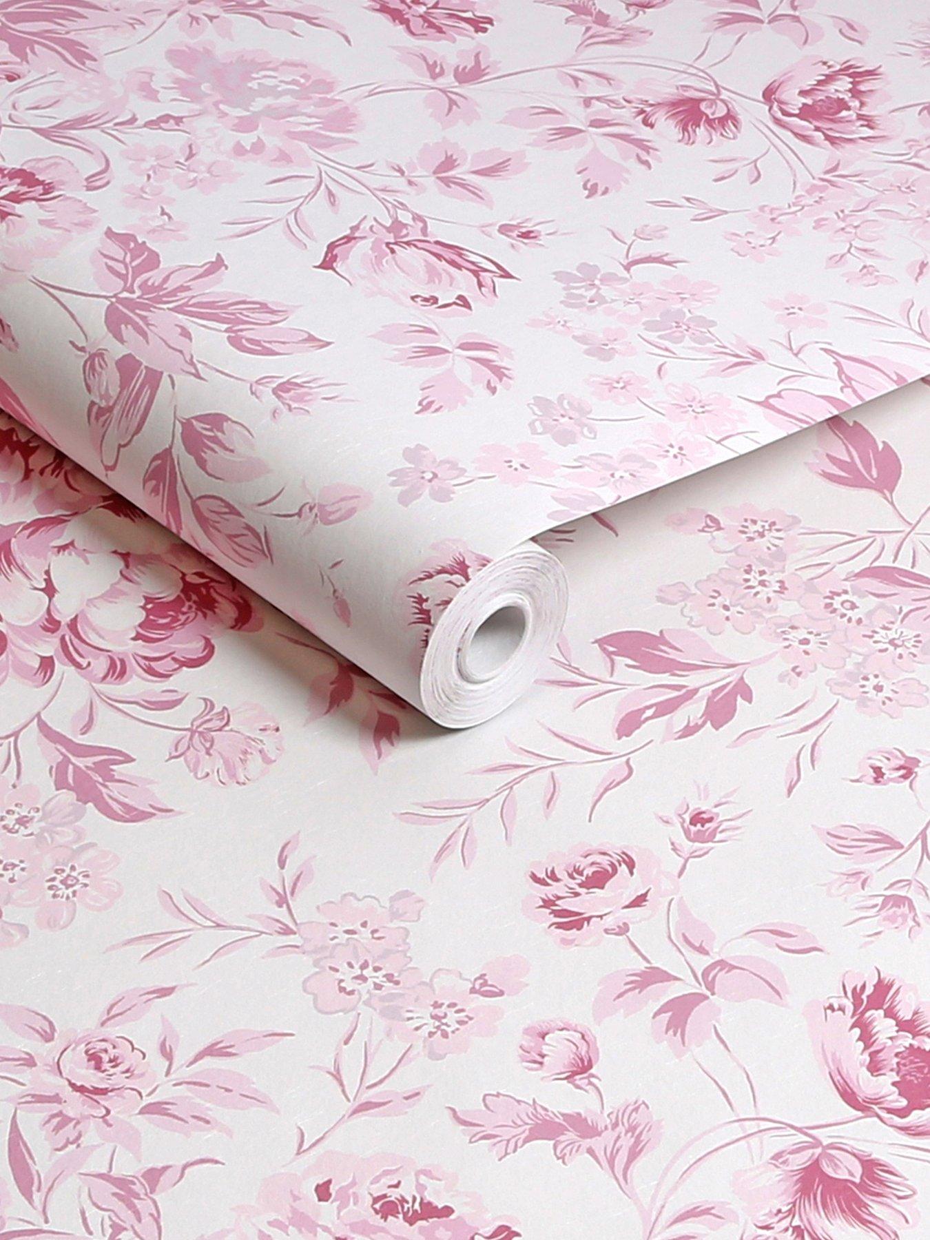Image 3 of 4 of Shabby Chic by Rachel Ashwell Rachel Ashwell&reg; Romantic Rose Wallpaper - Pink