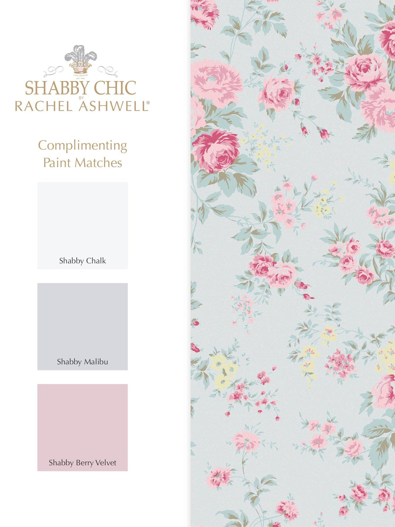 Image 4 of 4 of Shabby Chic by Rachel Ashwell Rachel Ashwell&reg; Wild Flower Wallpaper - Blue