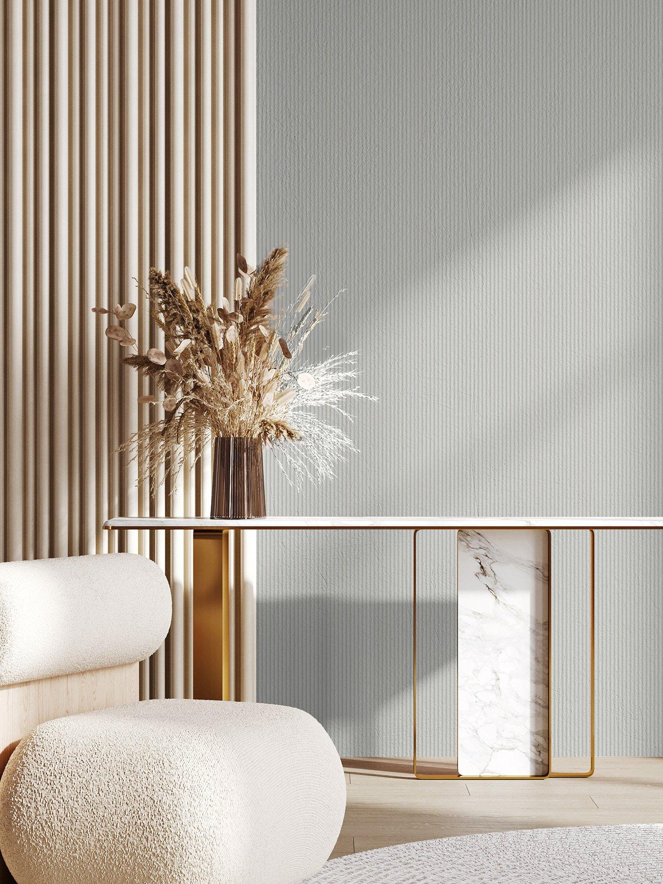 undefined Tactile Pinstripe Wallpaper in Pebble