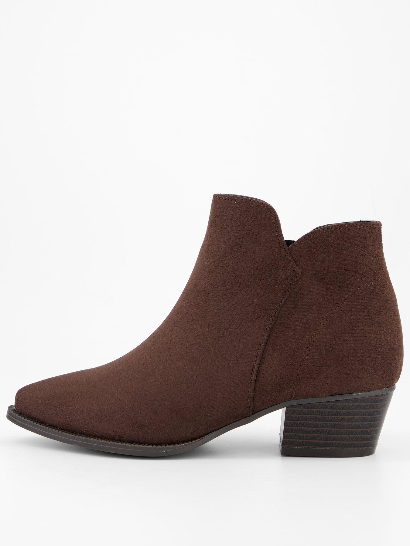 The Very Collection Wide Fit Western Boot - Brown
