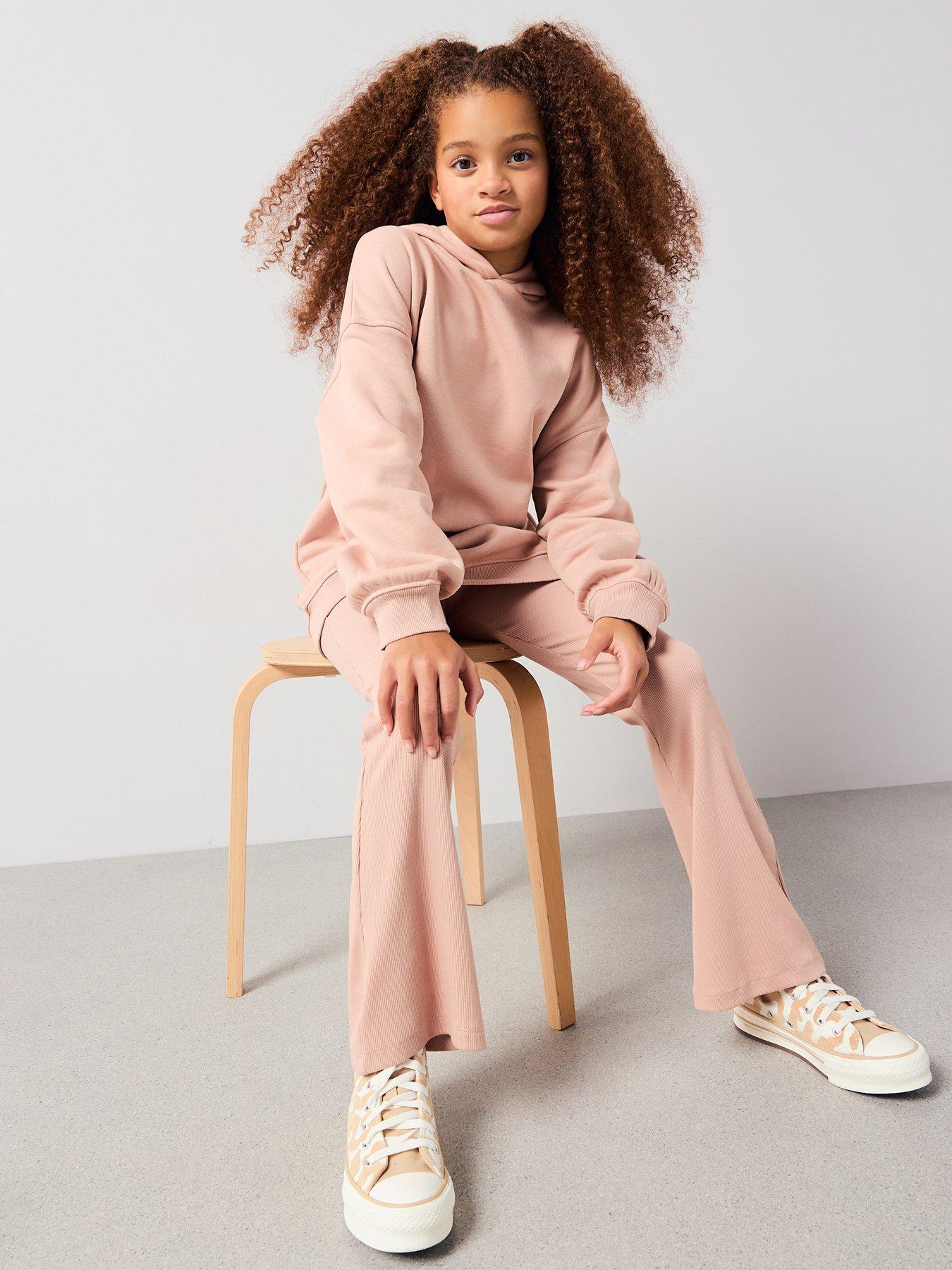 The Very Collection Girls Hoody With Flare Legging - Neutral
