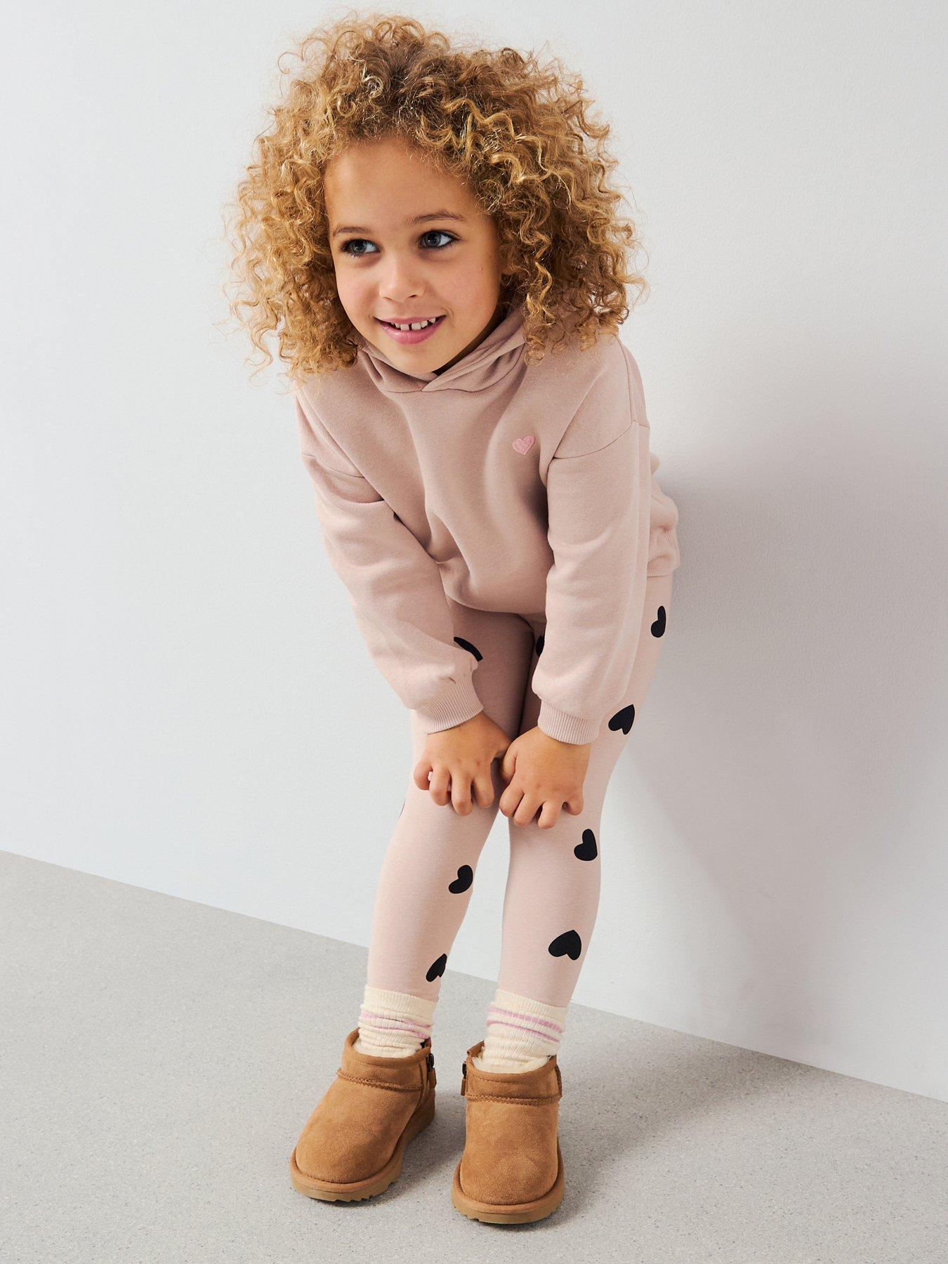 The Very Collection Girls Hoodie And Legging Set Heart Print - Cream