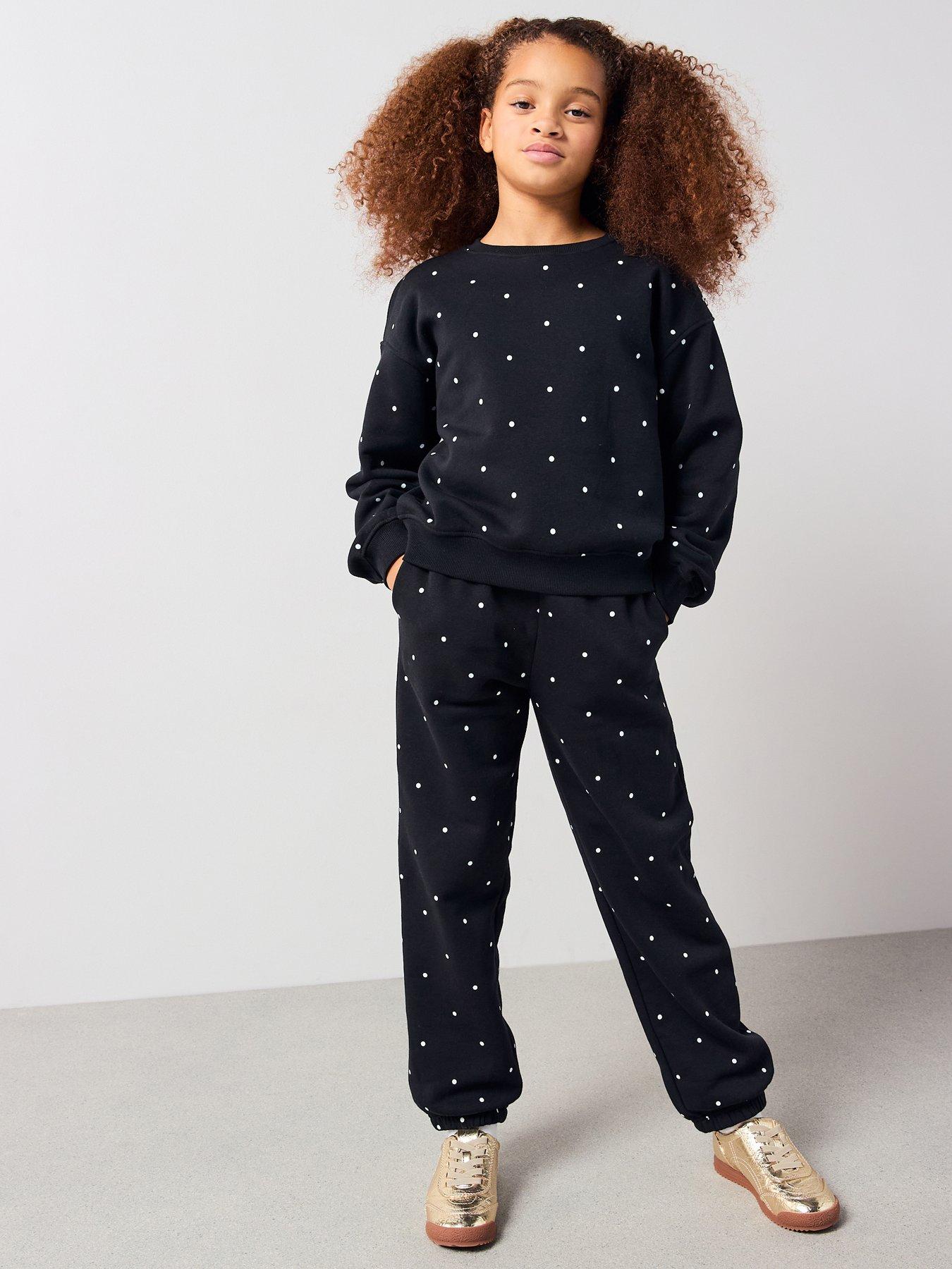 The Very Collection Girls Oversized Sweat - Black Spot