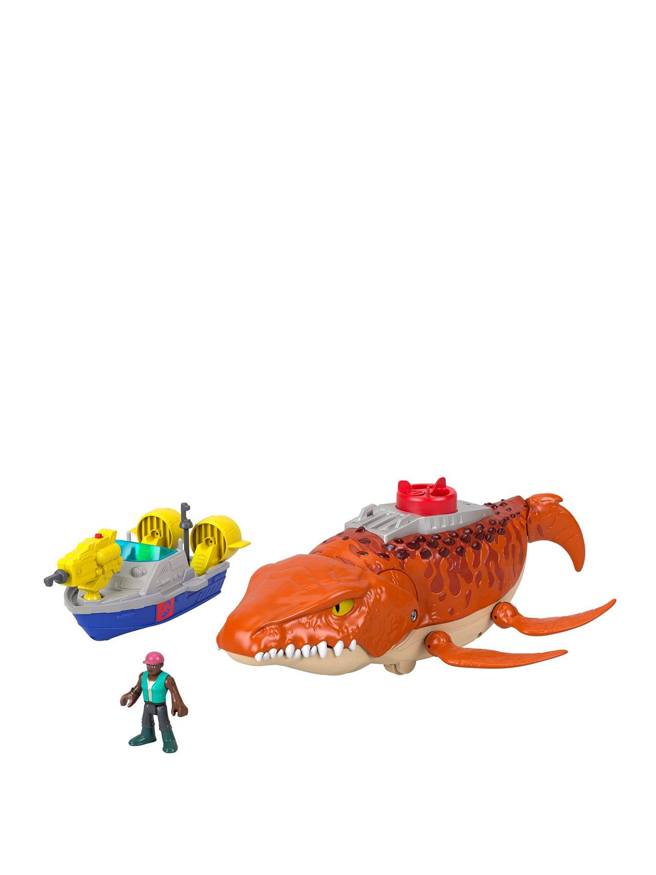 Image of Imaginext Jurassic World Rebirth Aquachomp Chase Mosasaurus Dinosaur Toy Playset