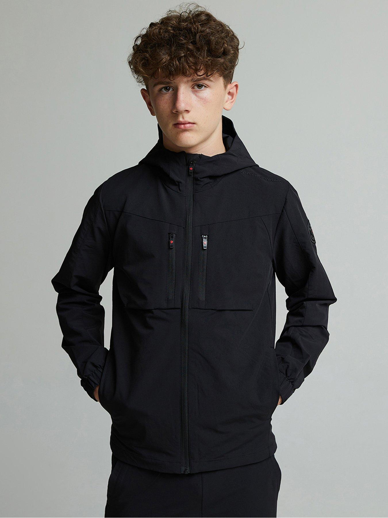 Zavetti Canada Junior Boys Revosso Woven Hoodie - Black