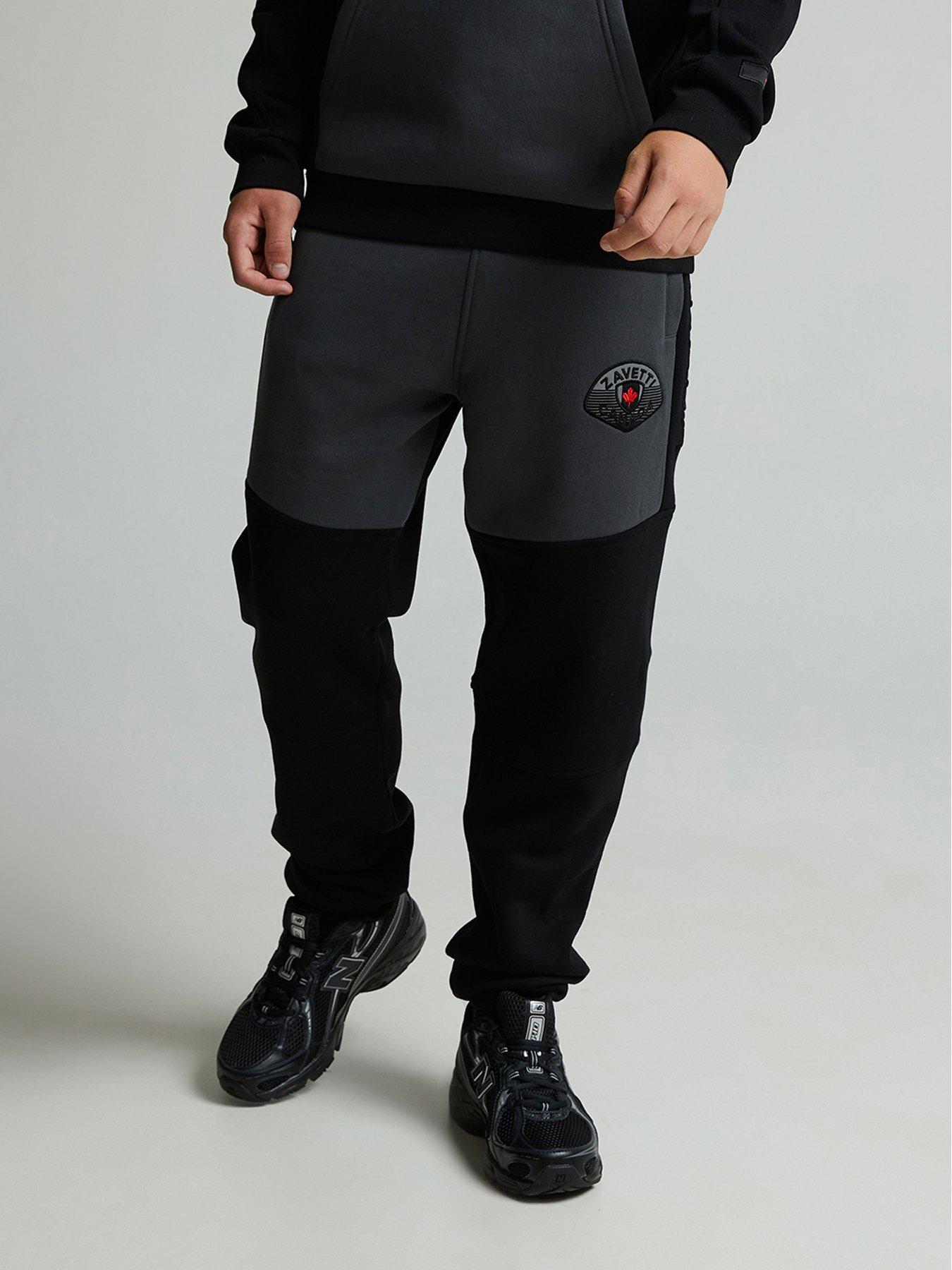 Zavetti Canada Junior Boys Botticini Two Tone Joggers - Black