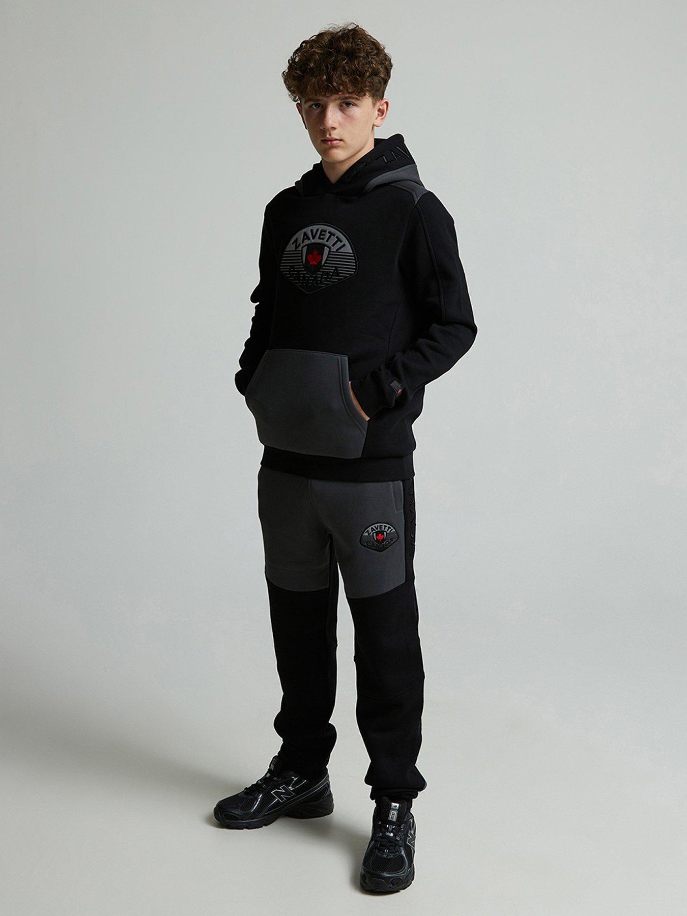 Image 2 of 5 of Zavetti Canada Junior Boys Botticini Two Tone Joggers - Black