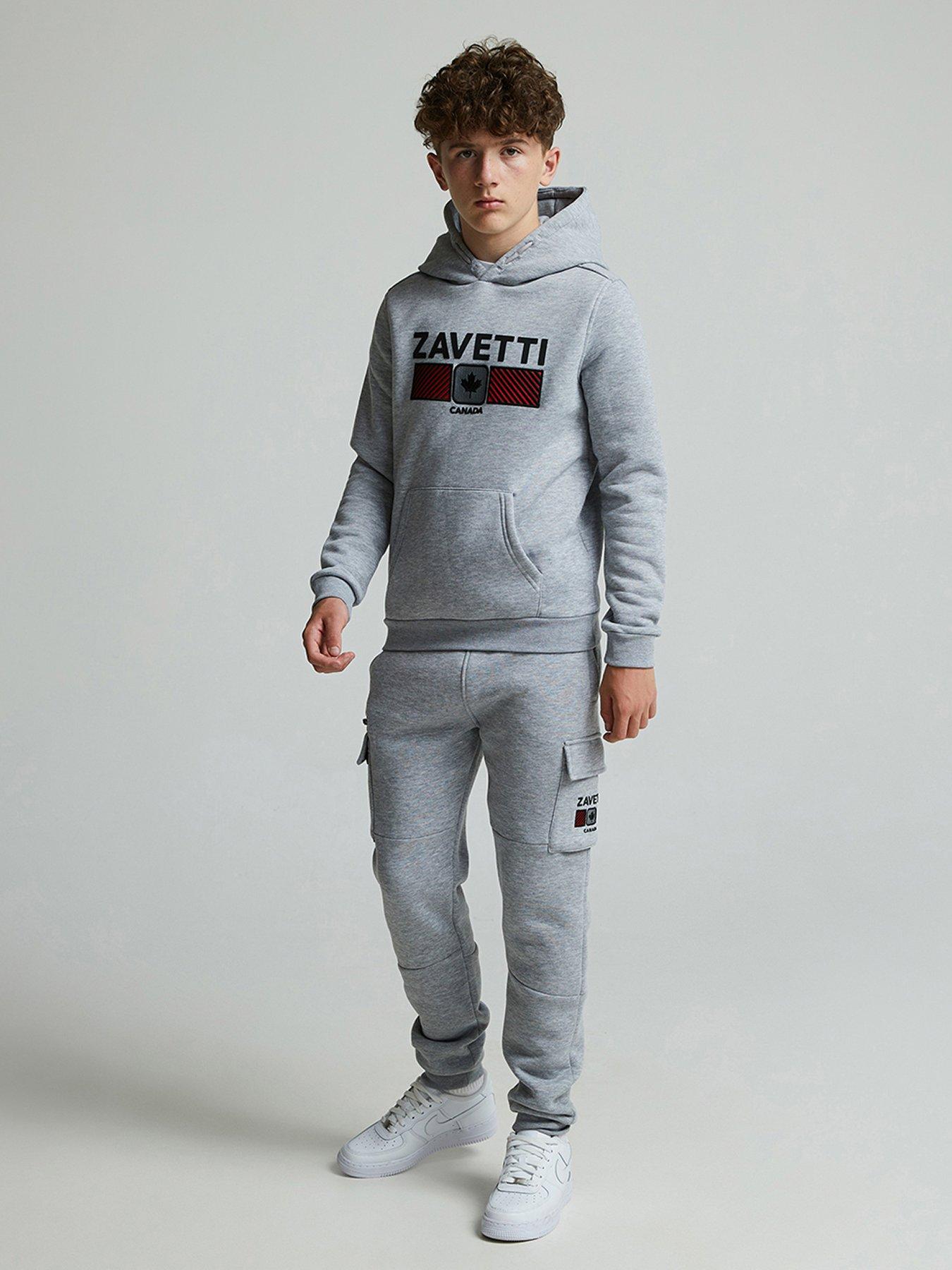 Image 2 of 5 of Zavetti Canada Junior Boys Ovello Chevron Hoodie - Grey