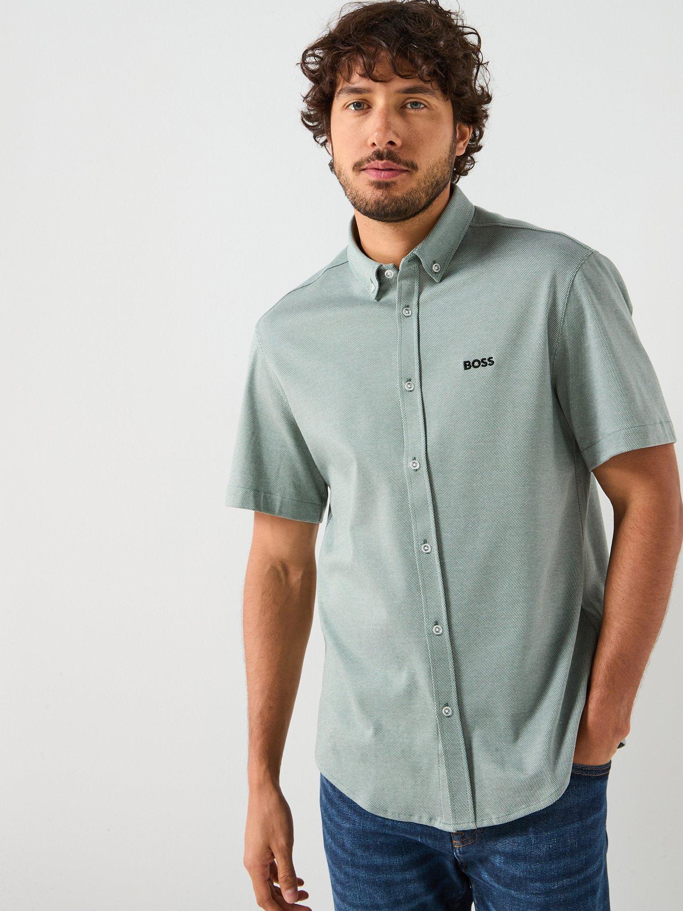 BOSS Motion Regular Fit Short Sleeve Shirt - Green