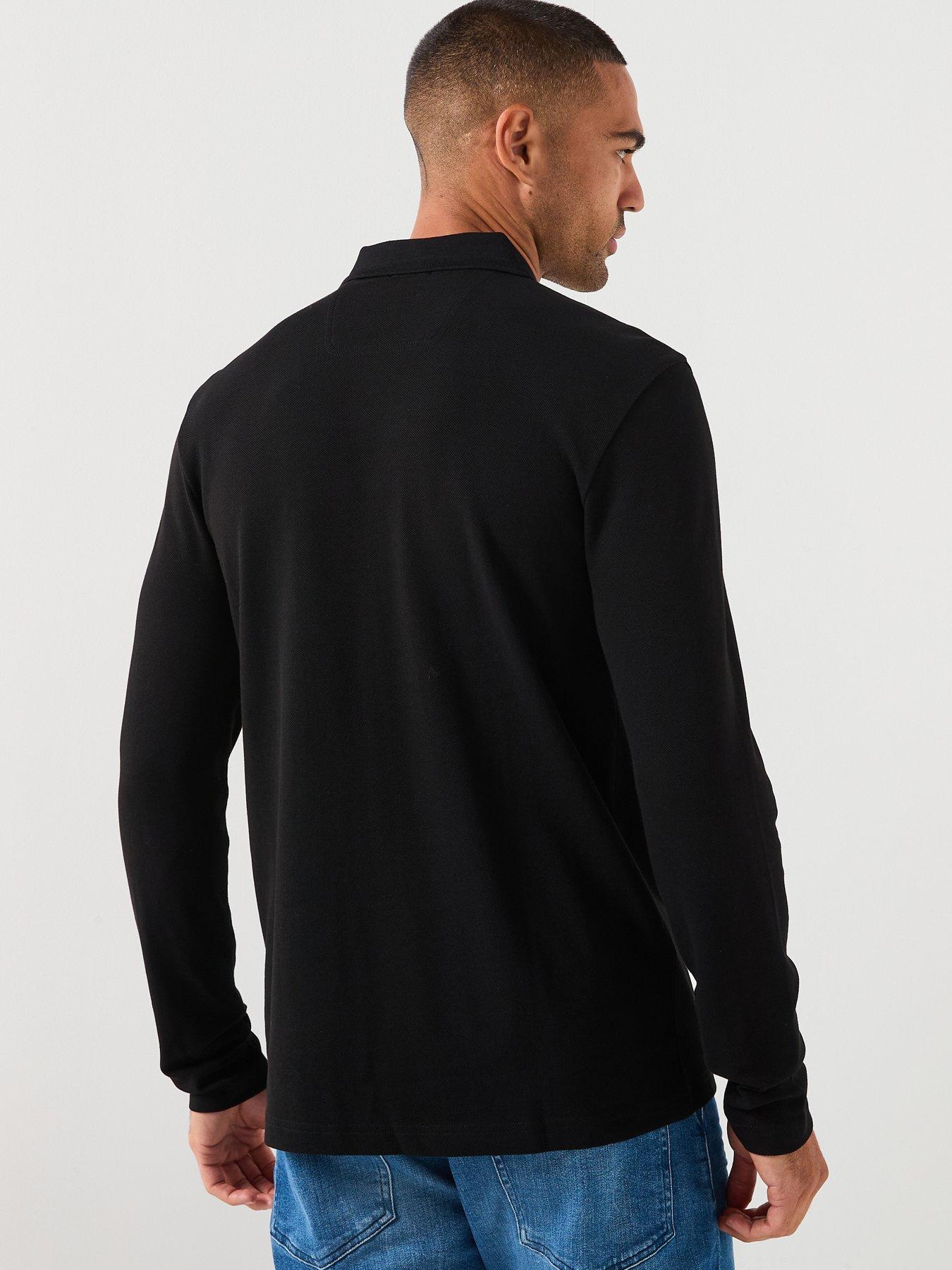 Image 2 of 5 of BOSS Plisy Long Sleeve Polo Shirt - Black