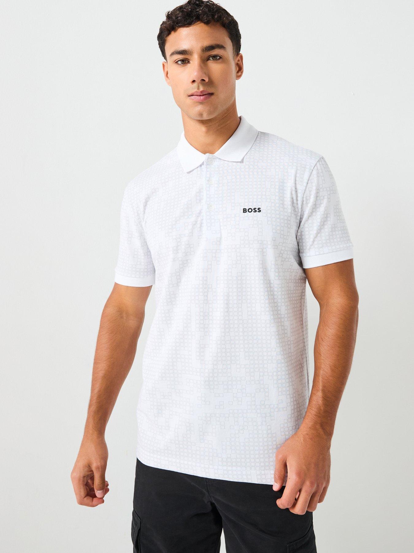 BOSS Polo Ao Zone Regular Fit Cotton Polo Shirt - White