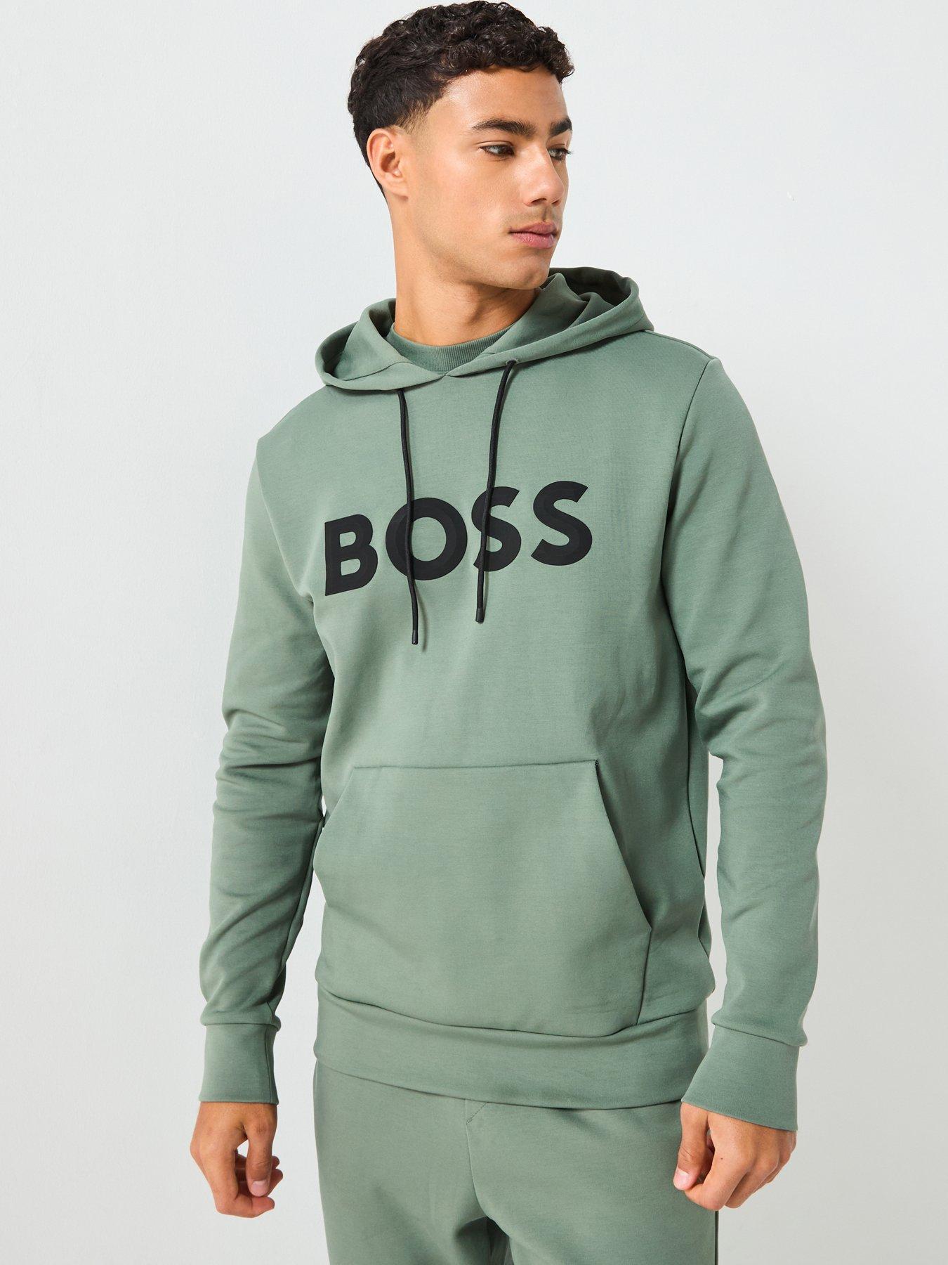 Image 1 of 5 of BOSS Soody Zone Regular Fit 3D Logo Hoodie - Green
