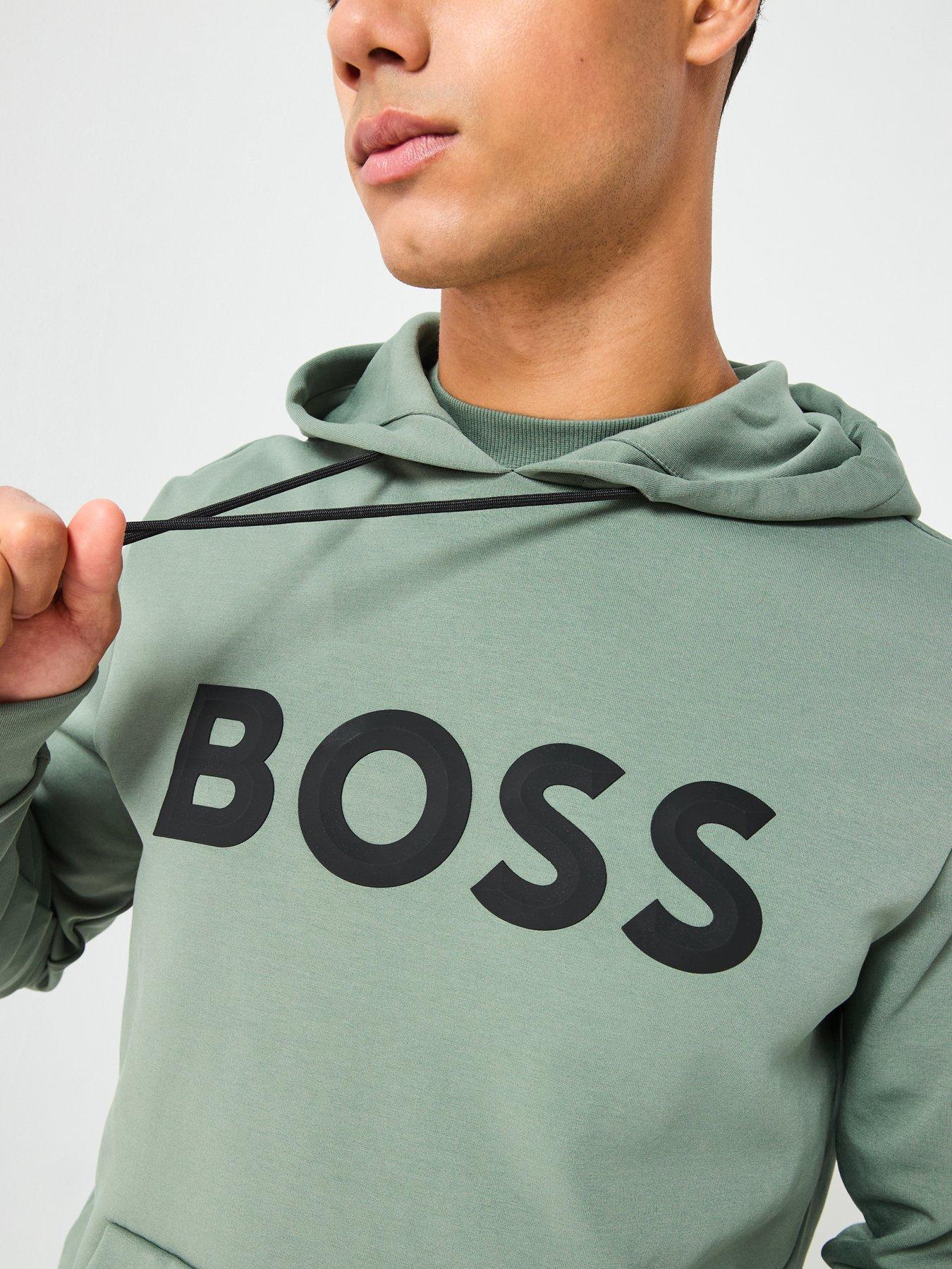 Image 4 of 5 of BOSS Soody Zone Regular Fit 3D Logo Hoodie - Green