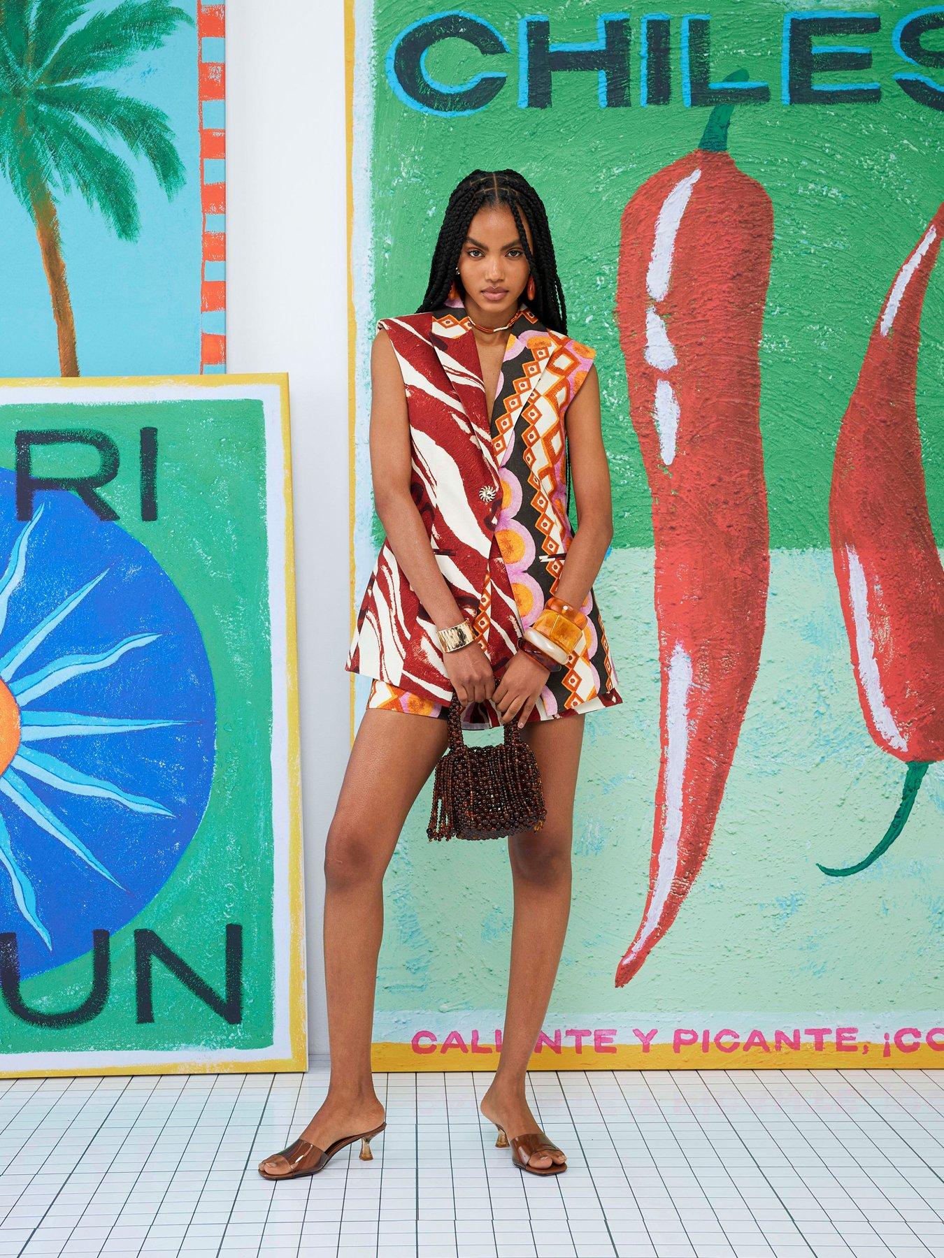 River Island Atlas Dark Longline Sleeveless Waistcoat - Red