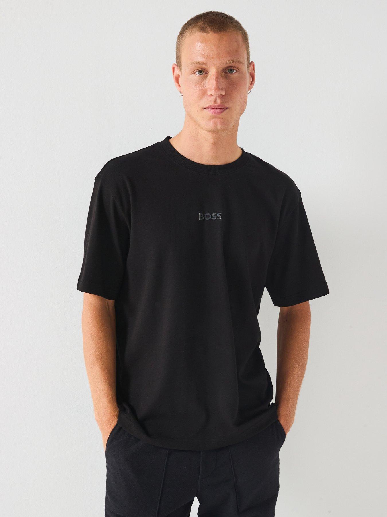 Image 1 of 4 of BOSS Tee 10 Oversize Fit Centre Tonal Logo T-Shirt - Black