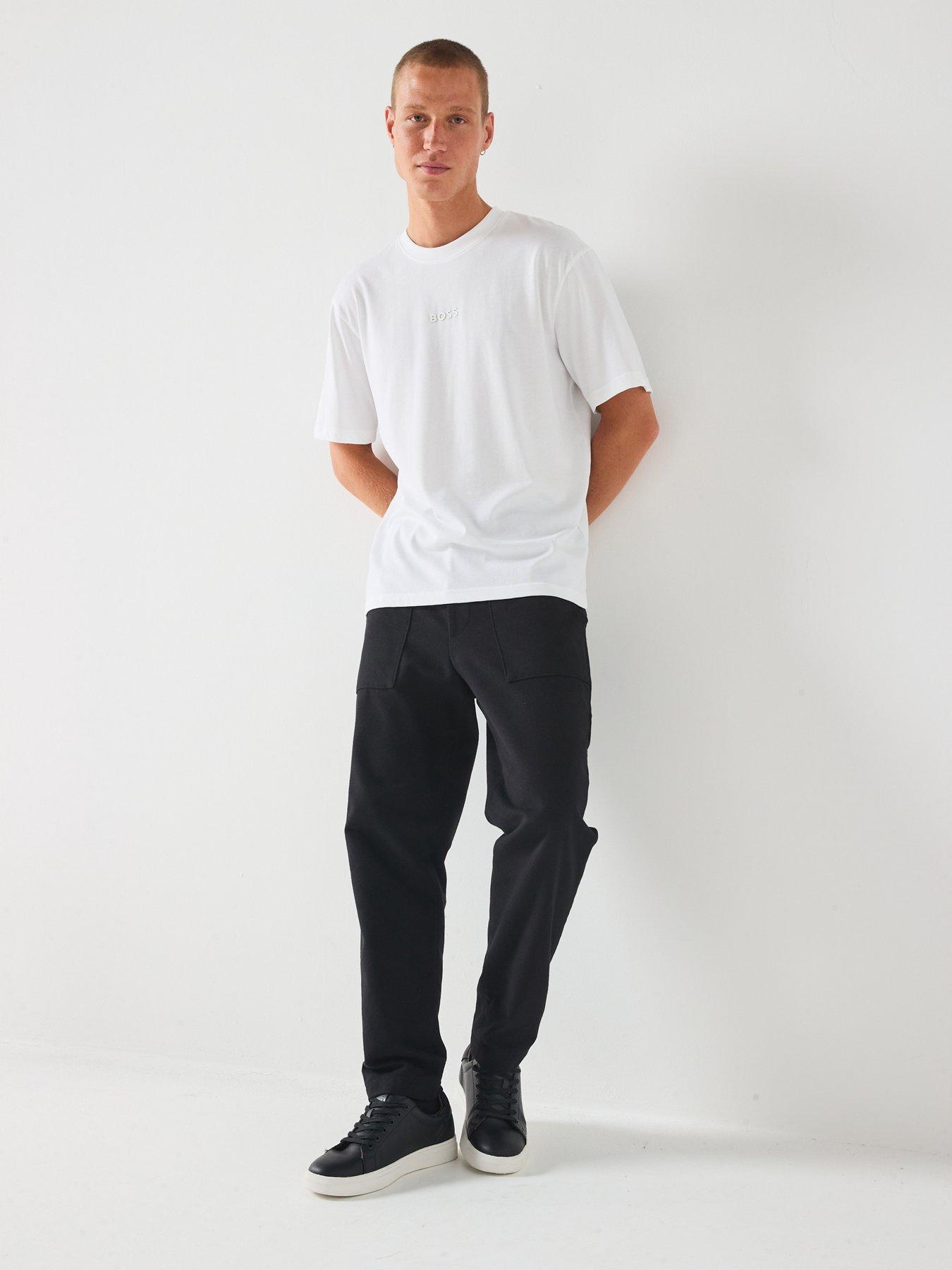 Image 5 of 5 of BOSS Tee 10 Oversize Fit Centre Tonal Logo T-Shirt - White