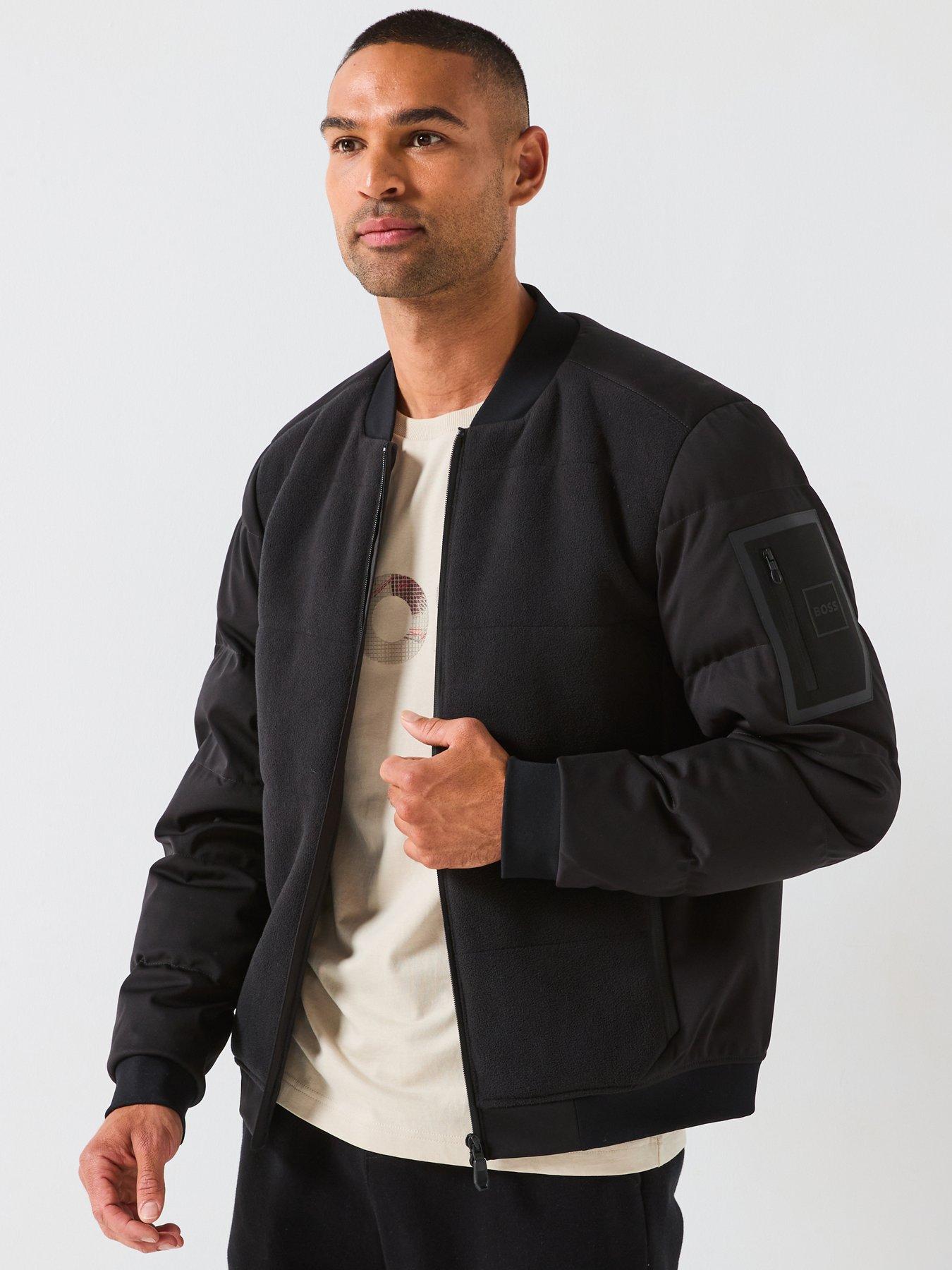 BOSS Fleeced Front Bomber Jacket - Black