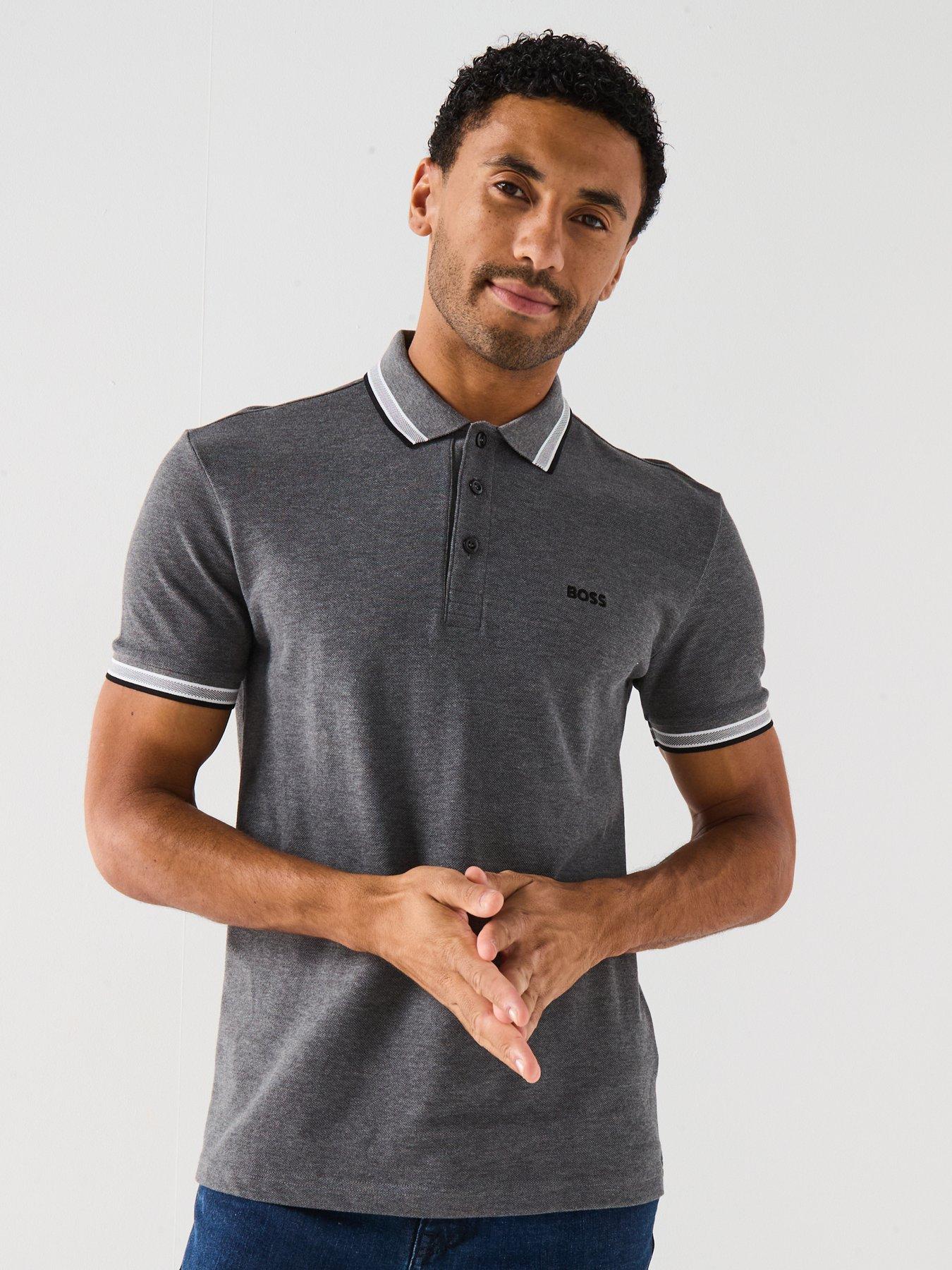 BOSS Paddy Tipping Polo Shirt - Dark Grey