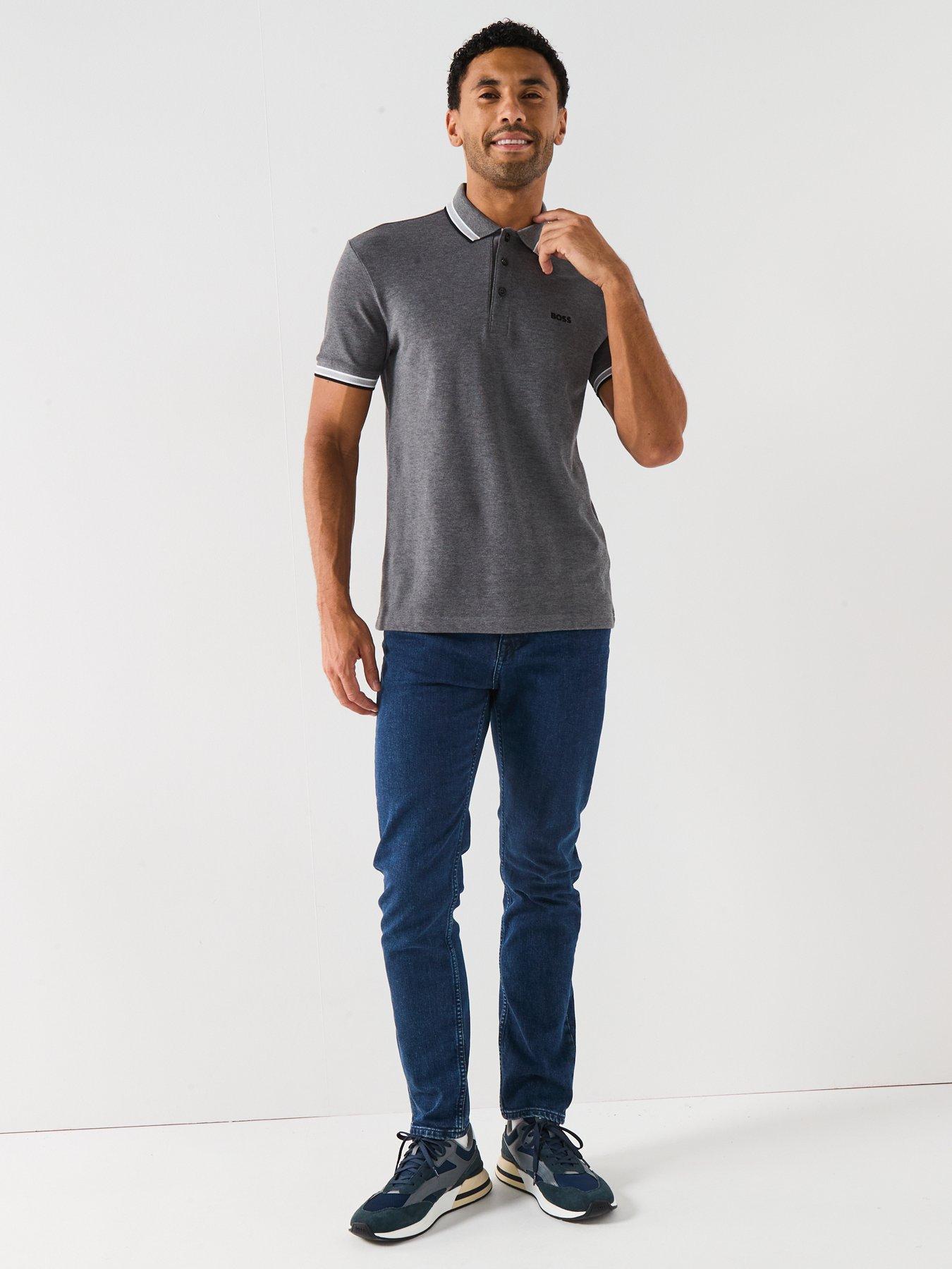 Image 3 of 5 of BOSS Paddy Tipping Polo Shirt - Dark Grey