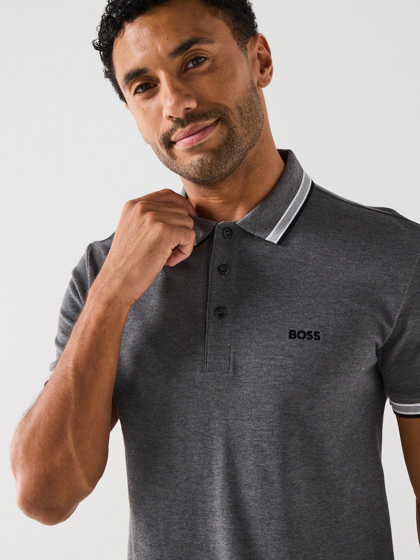Image 4 of 5 of BOSS Paddy Tipping Polo Shirt - Dark Grey