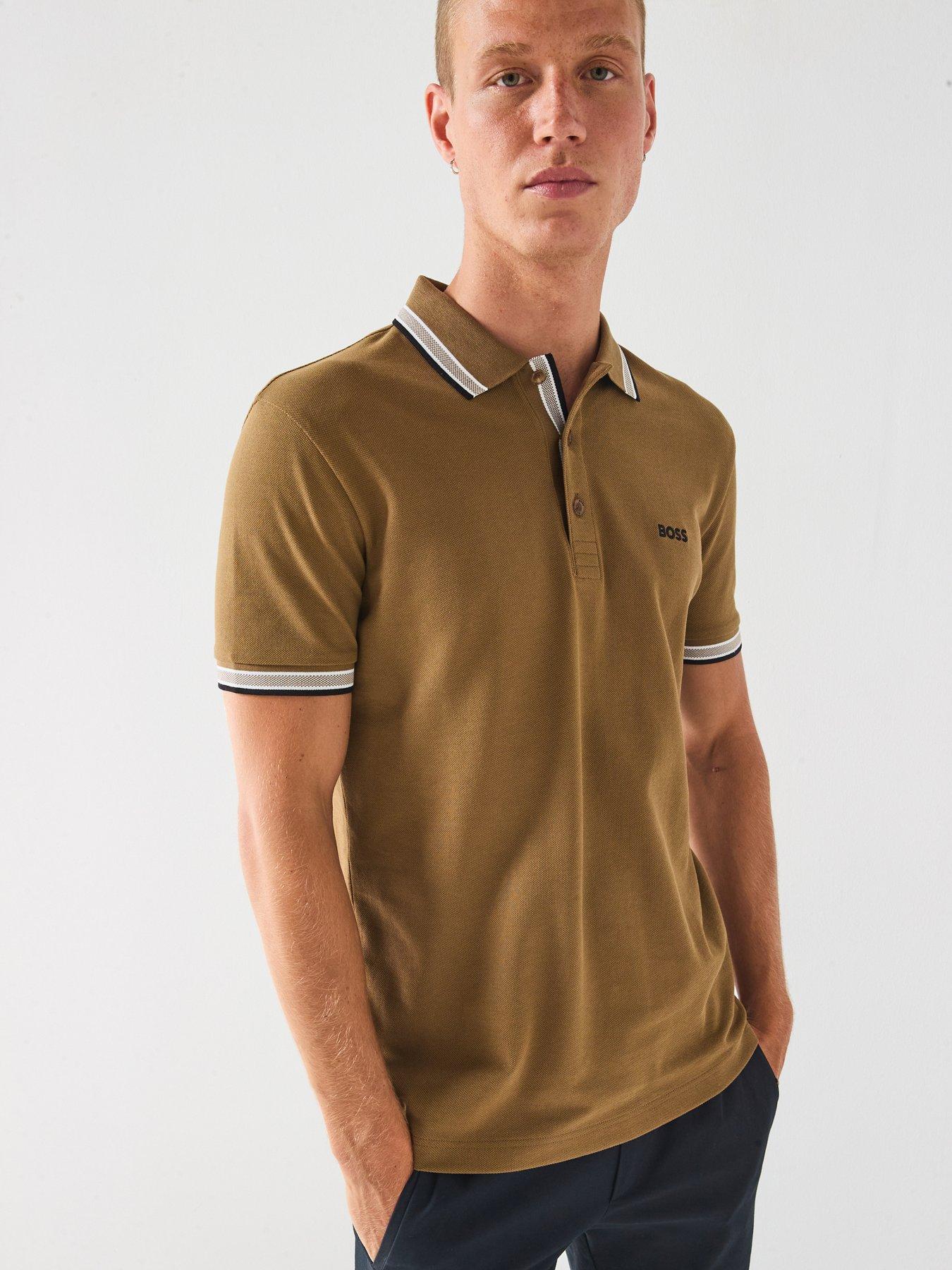 Image 1 of 6 of BOSS Paddy Tipping Polo Shirt - Brown