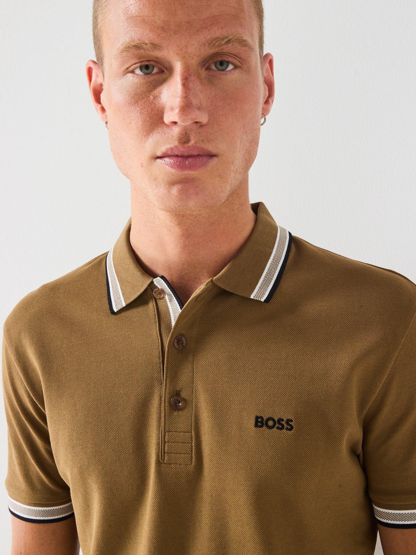 Image 4 of 6 of BOSS Paddy Tipping Polo Shirt - Brown