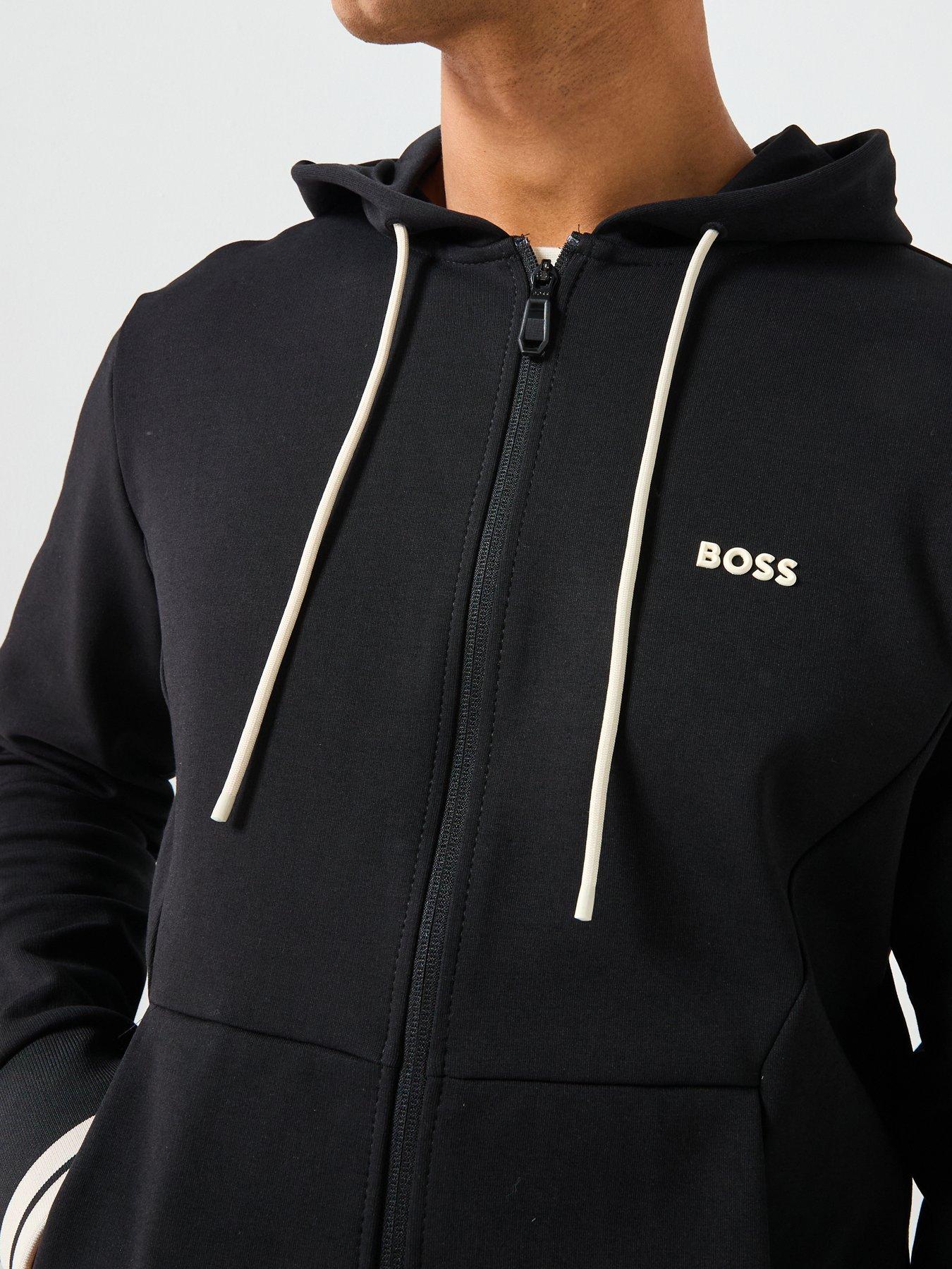 Image 4 of 6 of BOSS Hoodie Zone Regular Fit 3D Logo Zip Through Hoodie - Black