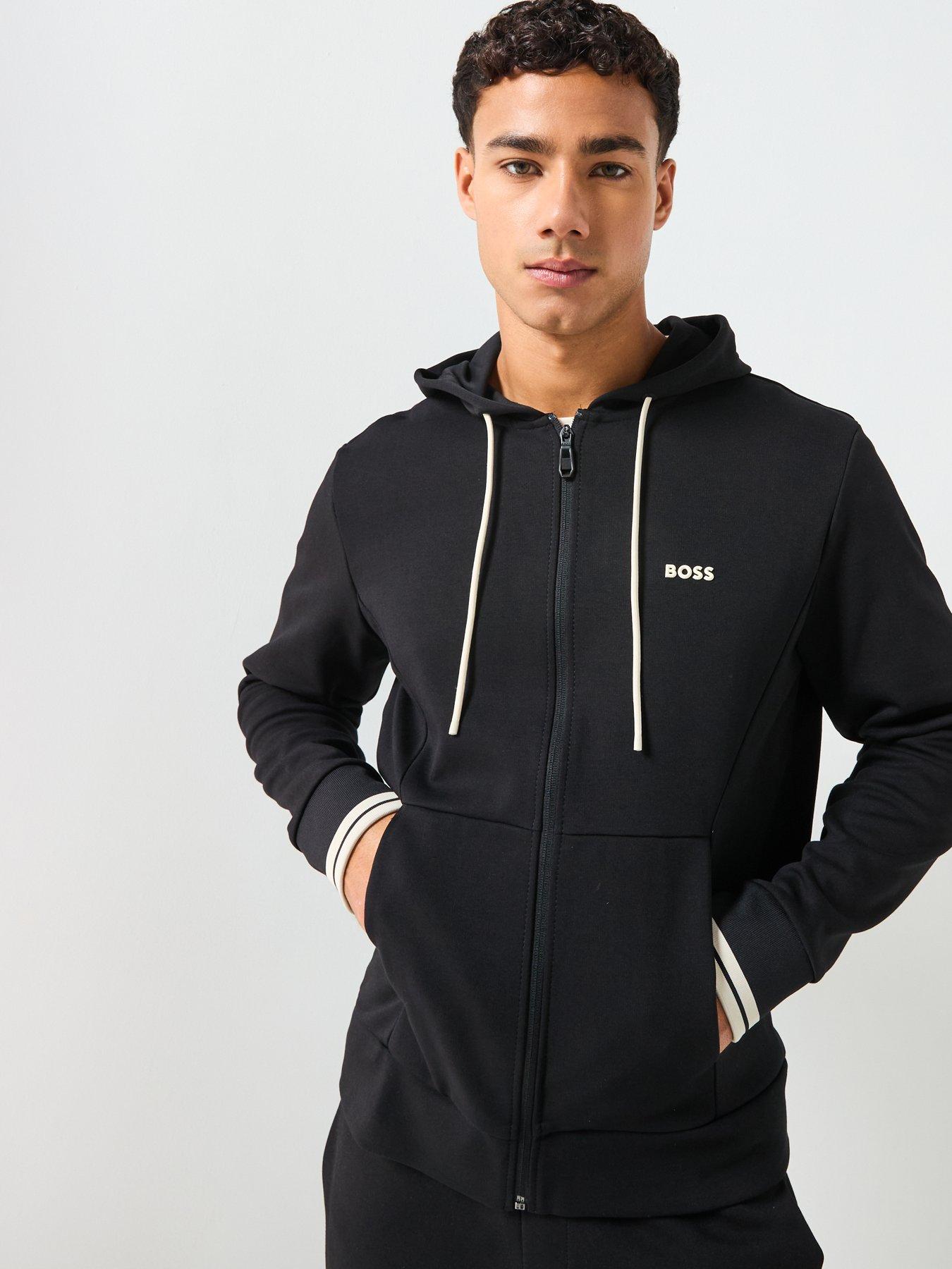 Image 6 of 6 of BOSS Hoodie Zone Regular Fit 3D Logo Zip Through Hoodie - Black
