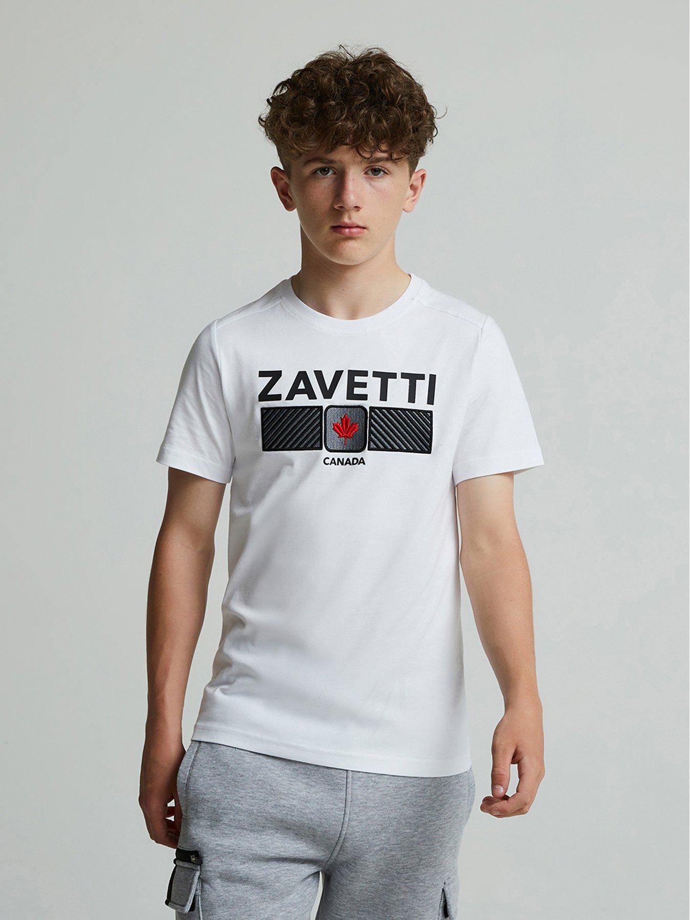Image 4 of 5 of Zavetti Canada Junior Boys Ovello Chevron T-Shirt - White