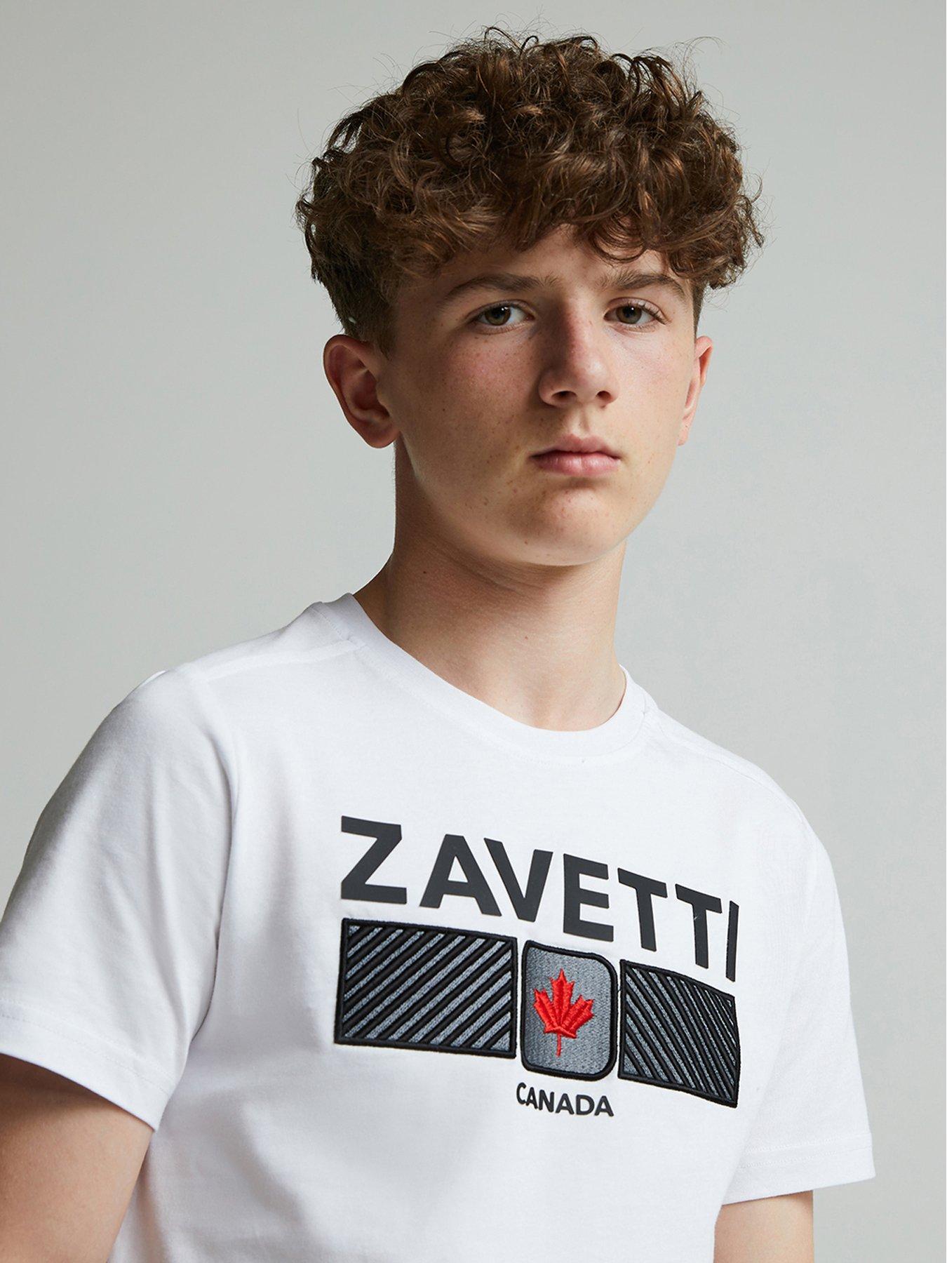 Image 5 of 5 of Zavetti Canada Junior Boys Ovello Chevron T-Shirt - White
