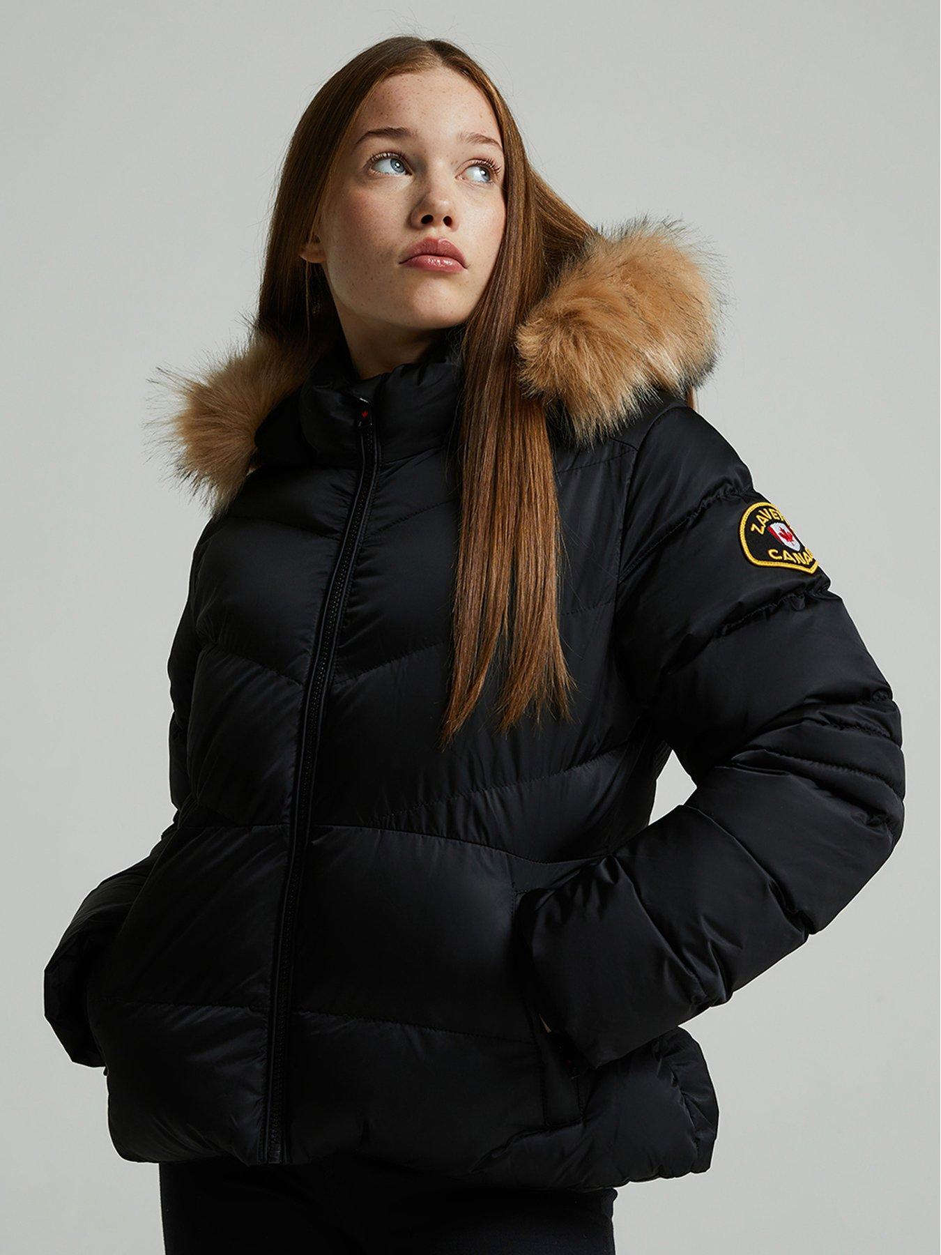 zavetti-canada-junior-girls-allessia-short-puffer-jacket-blackfront