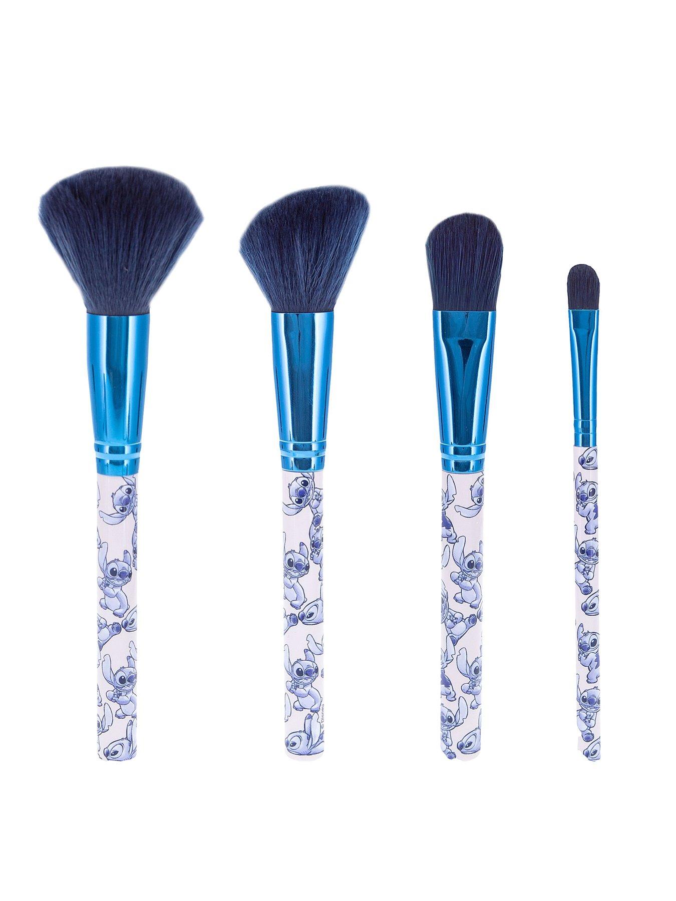 Image 3 of 5 of Disney Stitch Stitch Denim Cosmetic Bag &amp; Makeup Brush Set