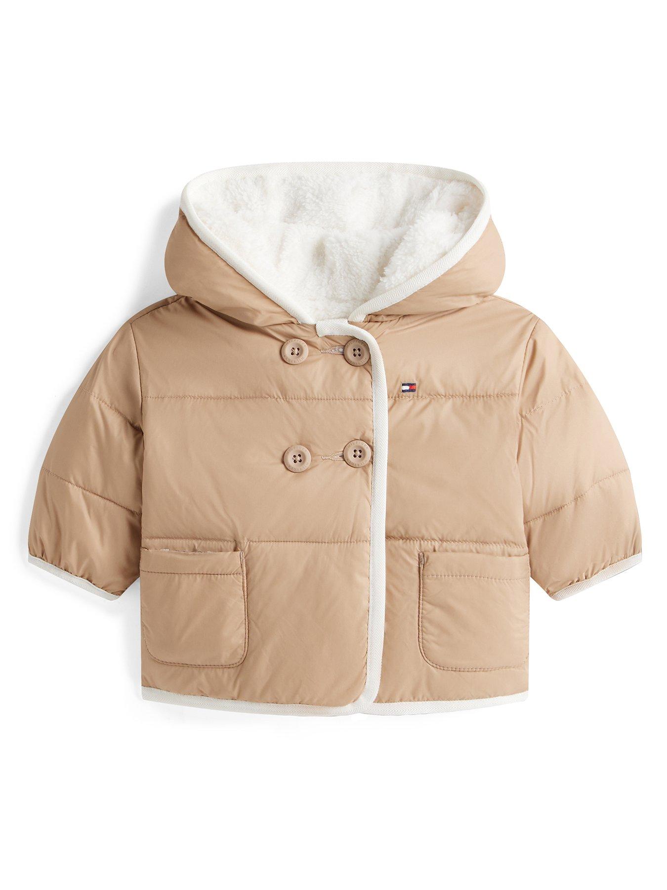 Image 1 of 2 of Tommy Hilfiger Baby Reversible Teddy Jacket - Beige