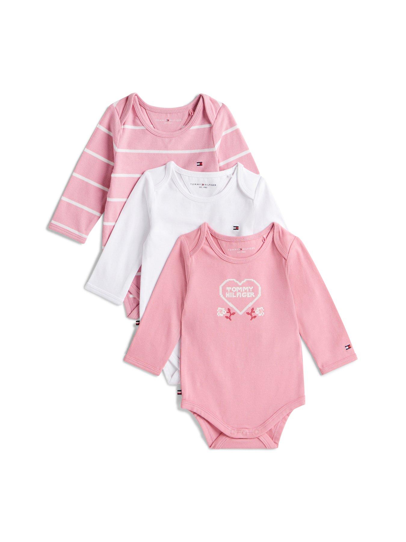 Tommy Hilfiger Baby Girls 3 Pack Long Sleeve Body Giftbox - Multi