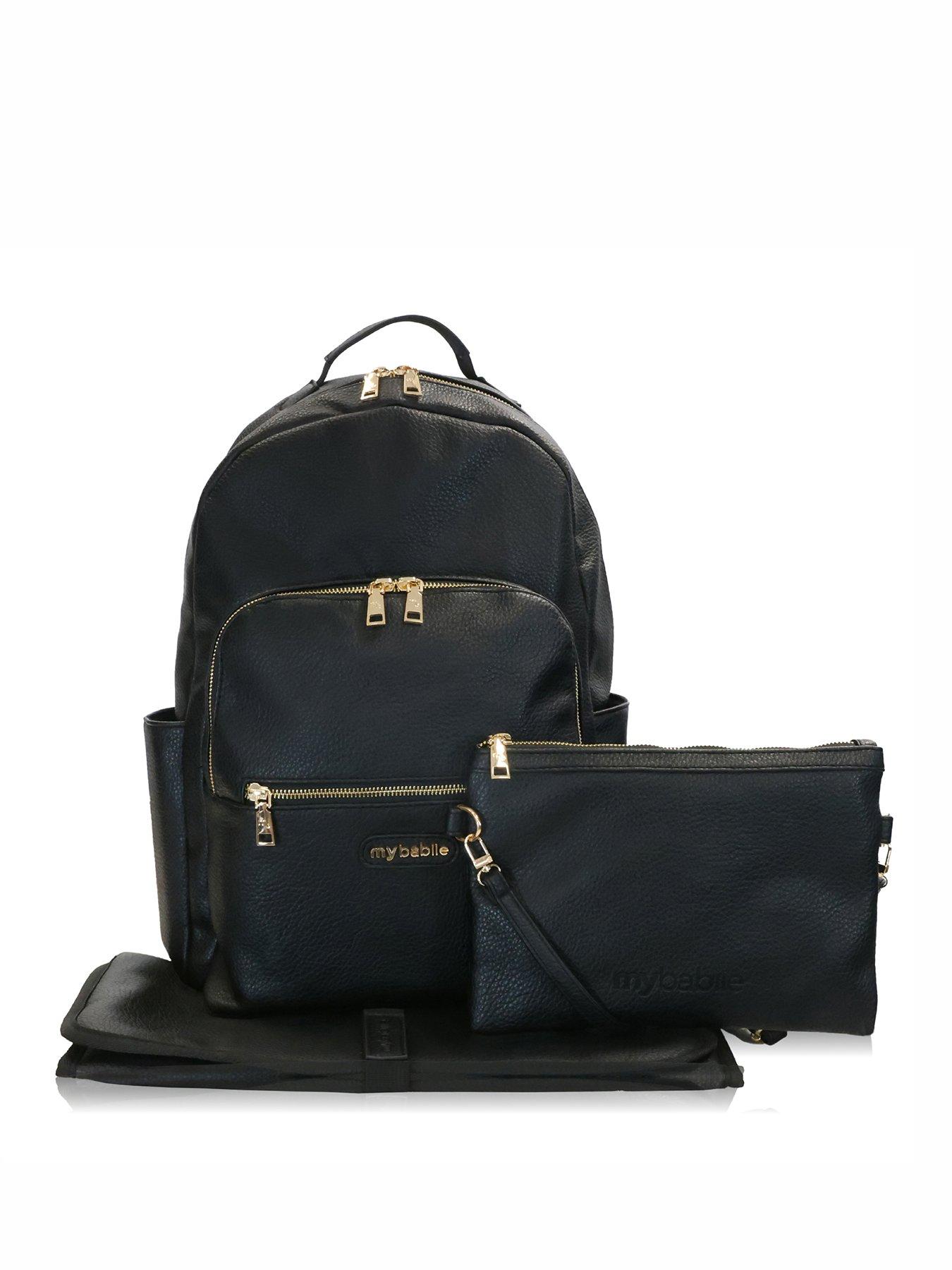 Image 1 of 8 of My Babiie Backpack Pro Changing Bag - Black / Gold