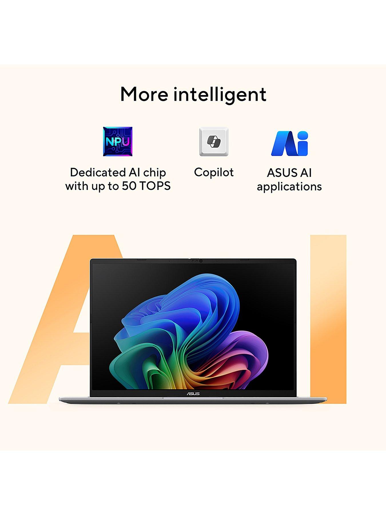 Image 2 of 7 of Asus Vivobook 16 Copilot+ PC - AMD Ryzen AI 7 - 16GB RAM - 1TB SSD - 16in Laptop WUXGA(WU) - Blue