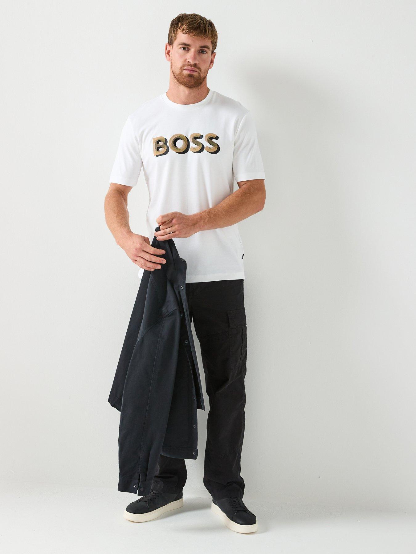 Image 3 of 6 of BOSS H-Thompson 656 Corporate Print T-Shirt - White