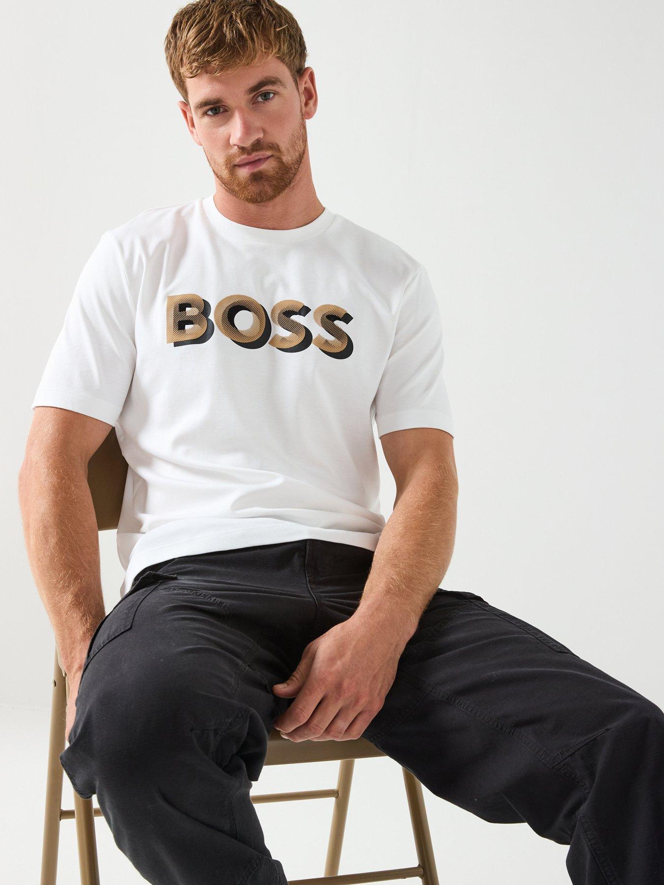 Image 6 of 6 of BOSS H-Thompson 656 Corporate Print T-Shirt - White