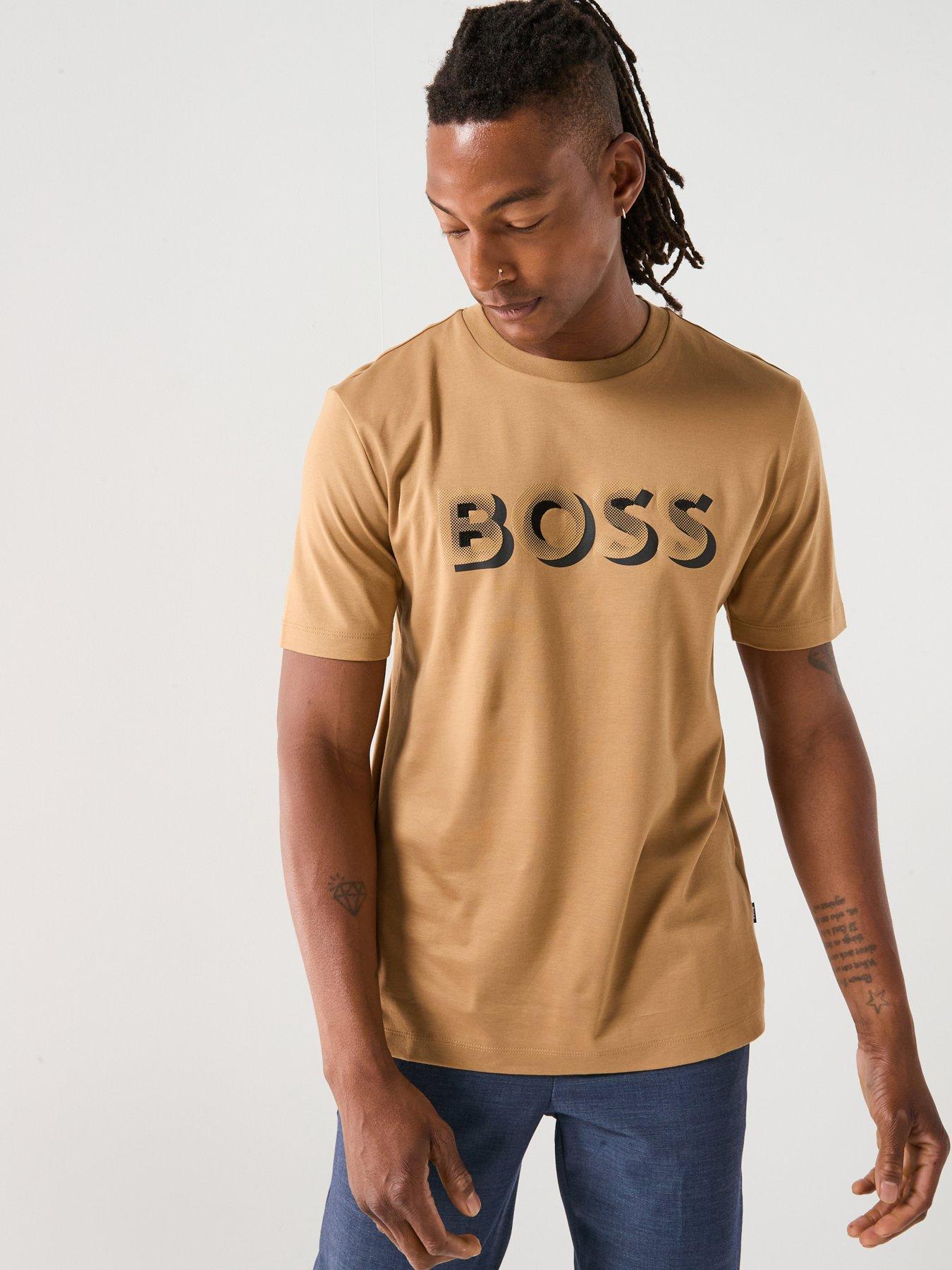 BOSS H-Thompson 656 Corporate Print T-Shirt - Beige