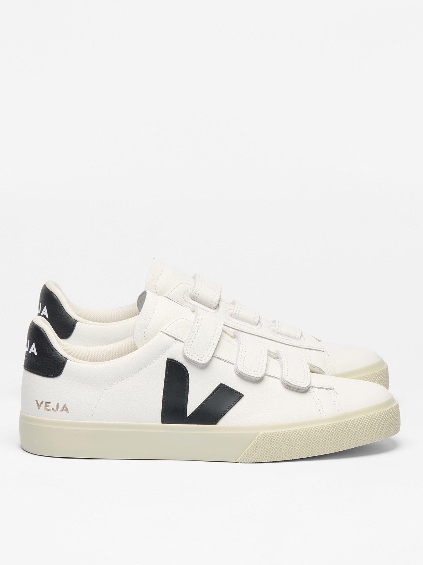Image 1 of 3 of Veja Unisex Recife Logo Leather Trainer - White