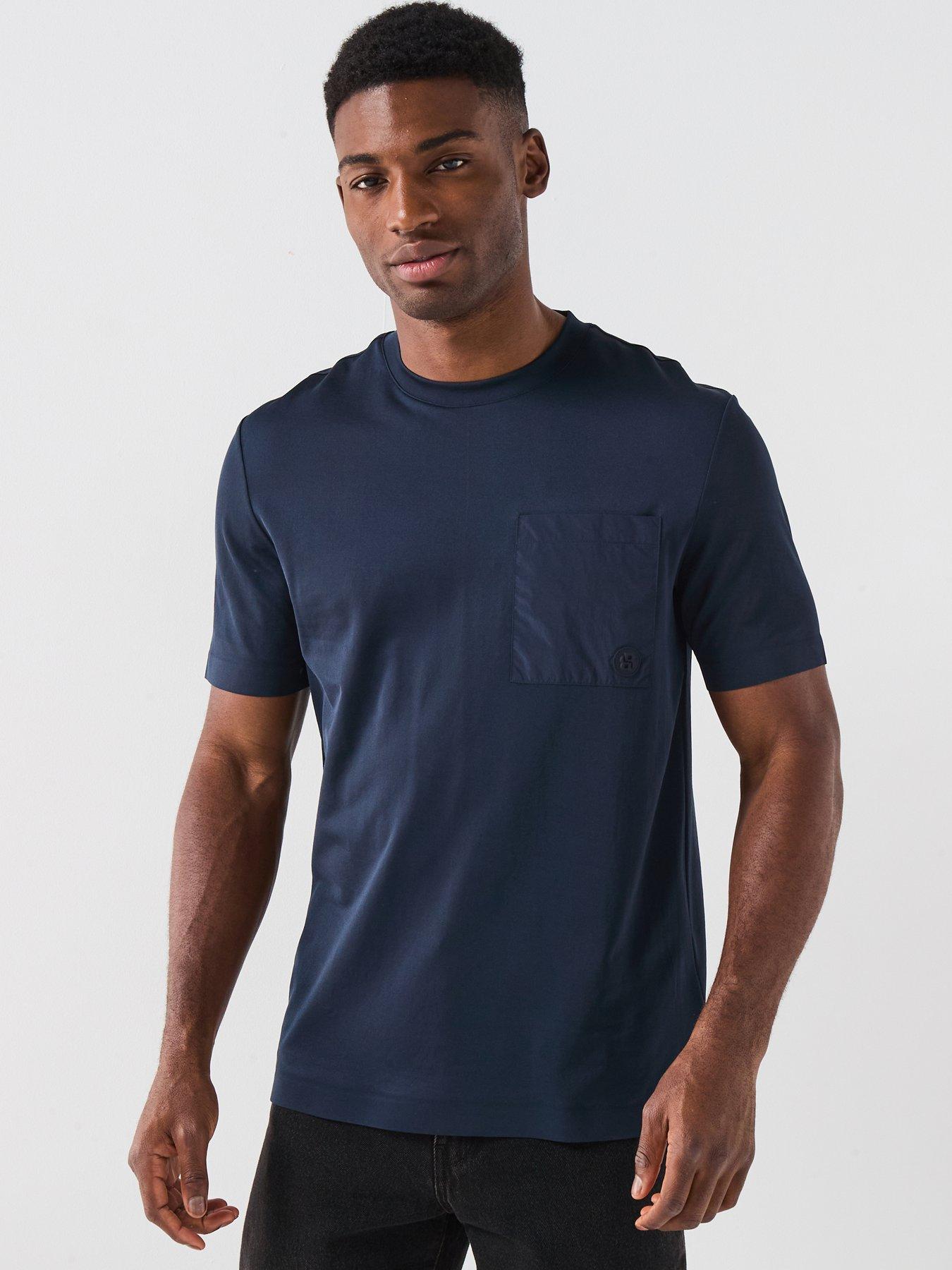 BOSS Crew Neck T-Shirt With Pocket - Navy