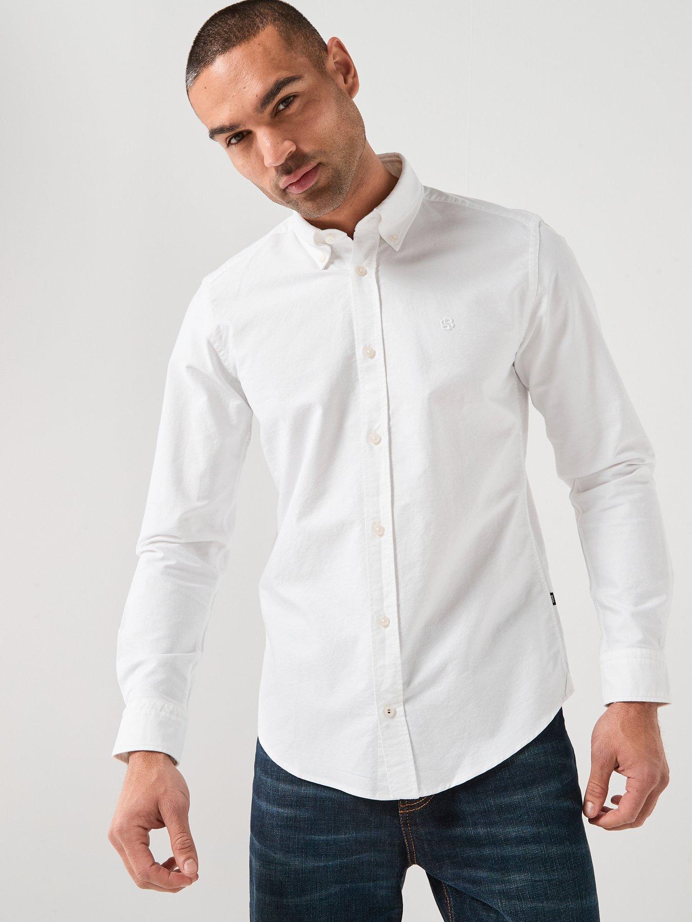 boss-h-liam-plain-regular-fit-oxford-shirt-plain-white