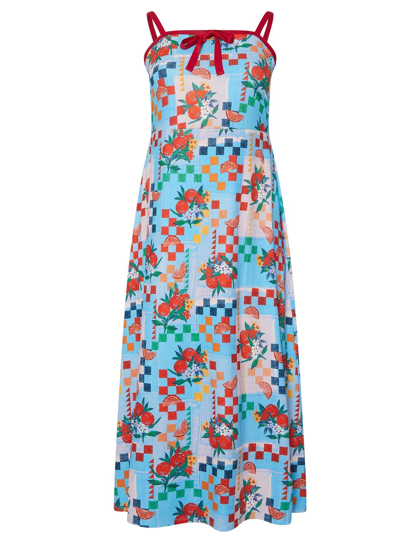 Image 5 of 5 of Yours Curve Cami Checkerboard Dress - Blue
